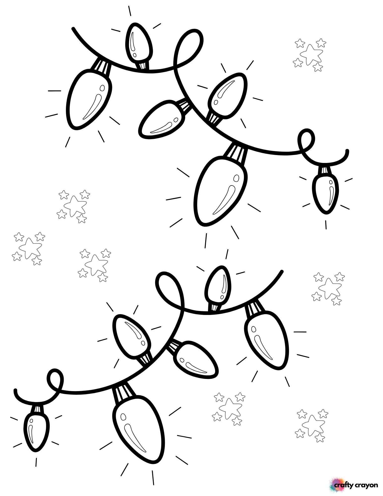 Christmas Bulb Coloring Page With Stars