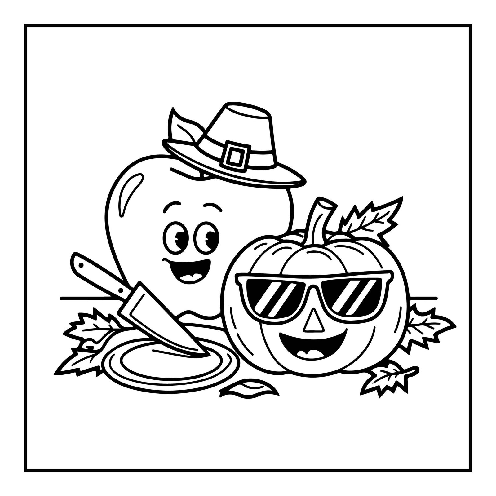 Cool Pumpkin Coloring Page
