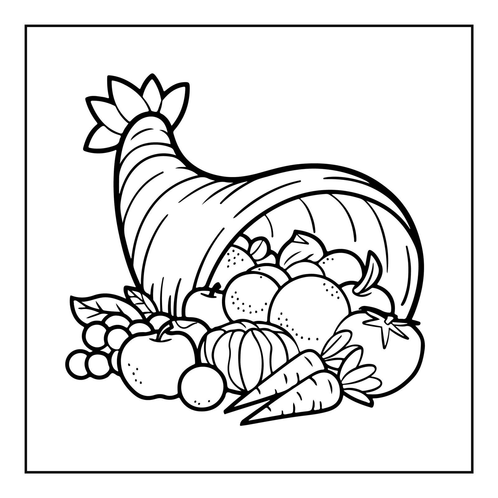 Cornucopia Coloring Page
