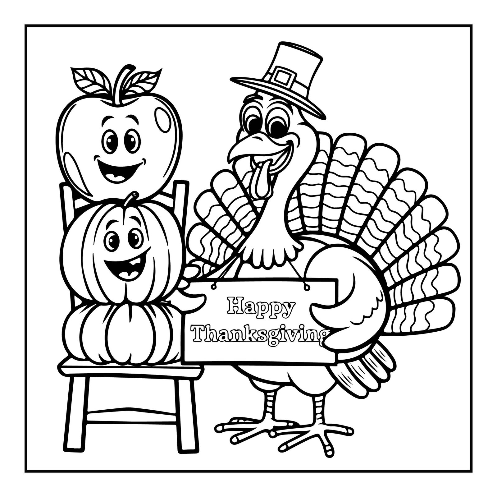 Fall Thanksgiving Coloring Page