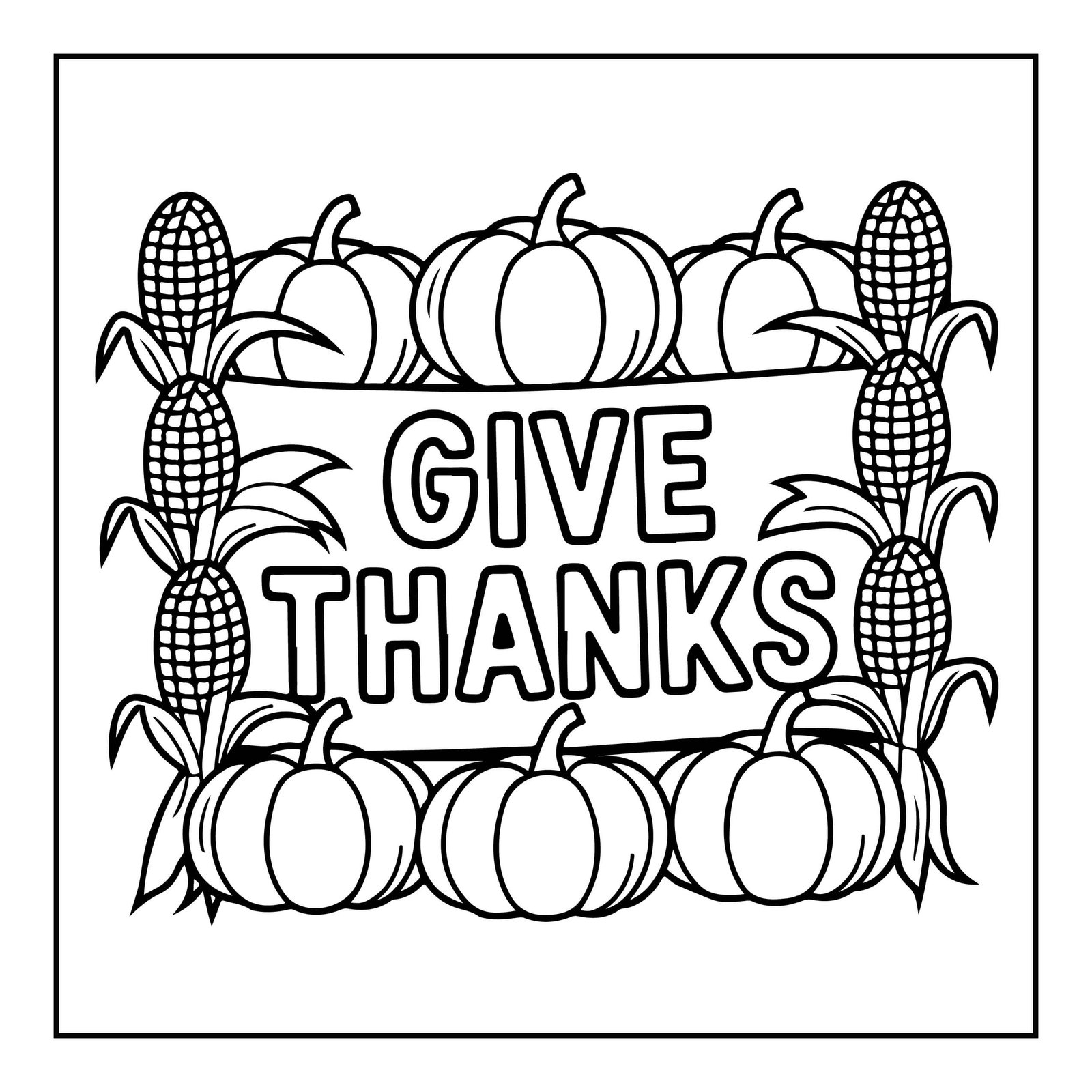 Give Thanks Coloring Page
