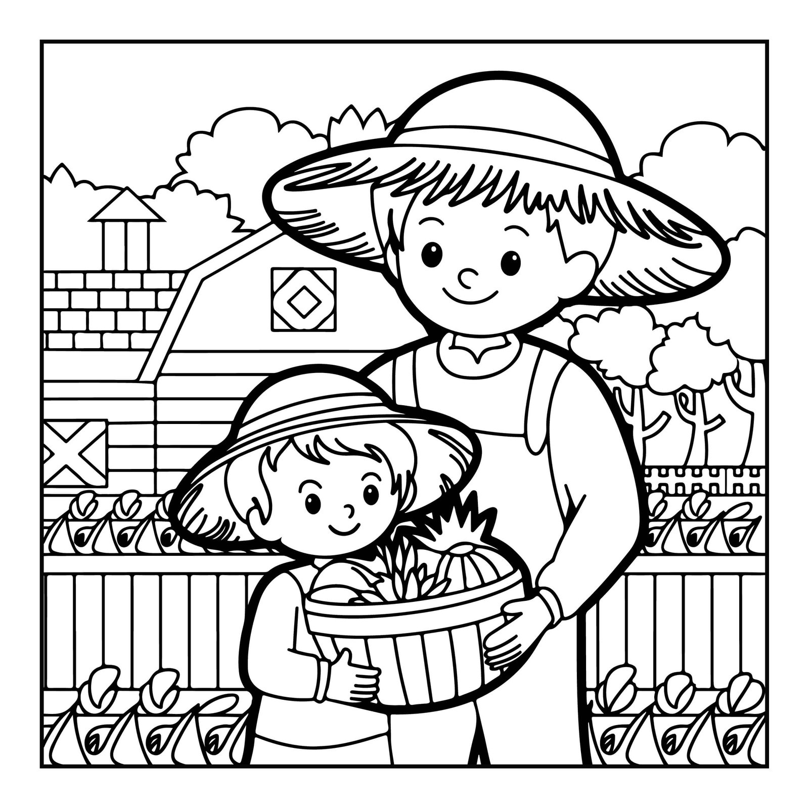 Holiday Family Coloring Page