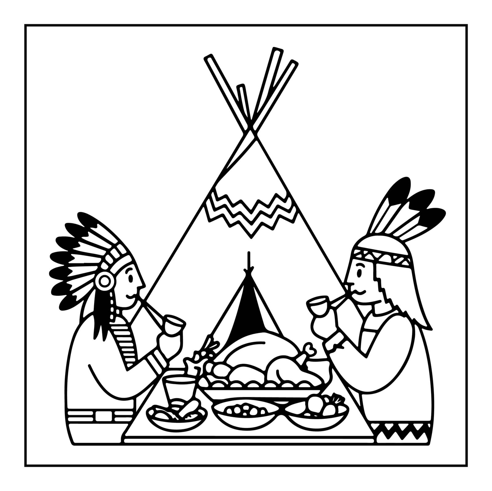 Native American Thanksgiving Coloring Page