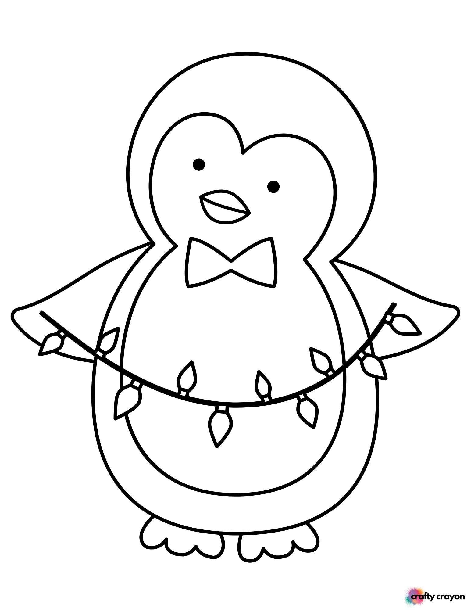 Penguin Christmas Bulb Coloring Page