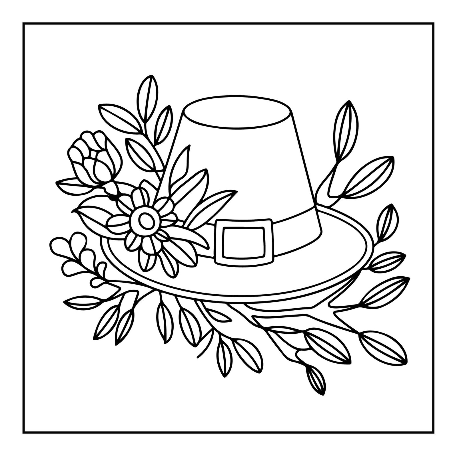 Pilgrims Hat Coloring Page