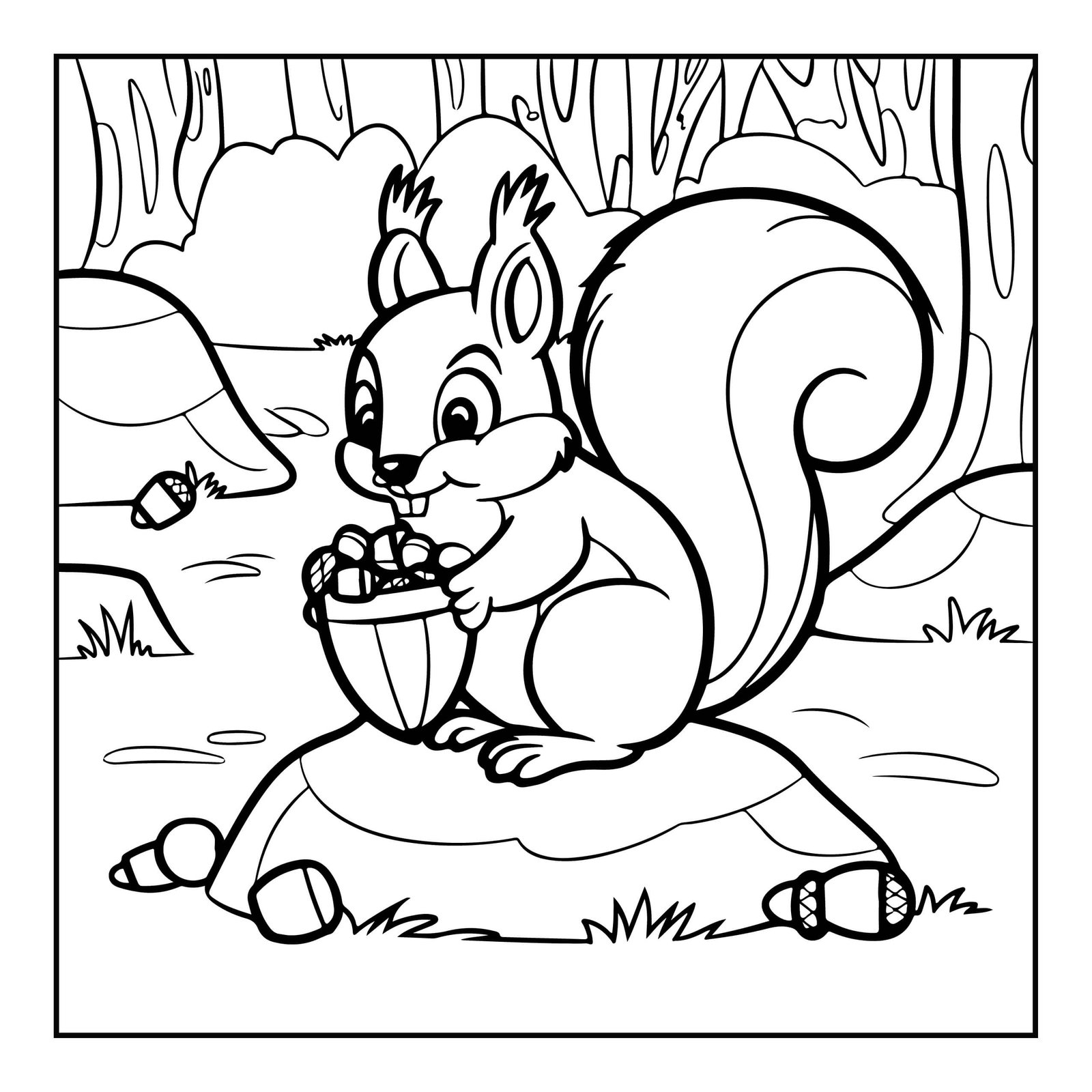 Squirrel Coloring Page