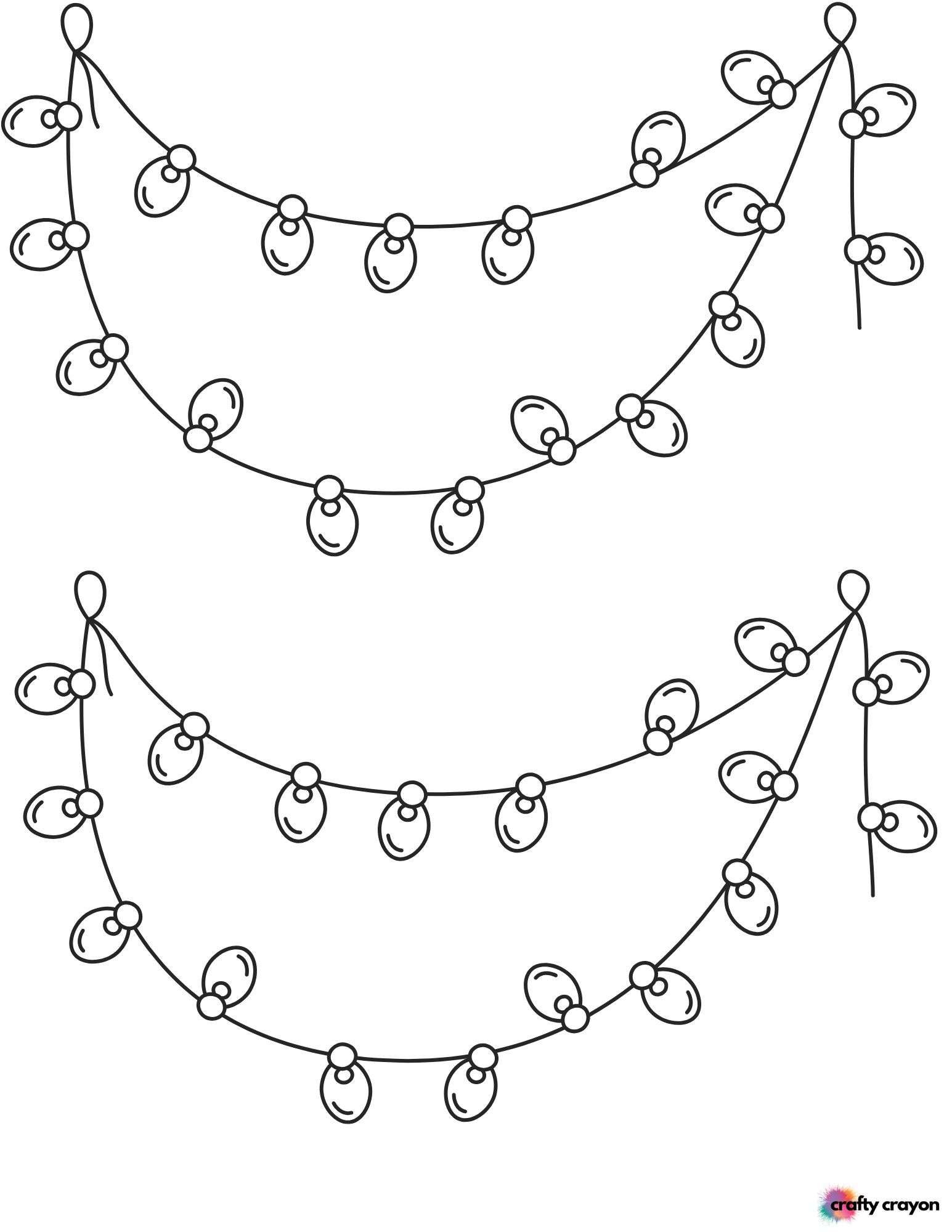 Stringy Light Christmas Bulb Coloring Page