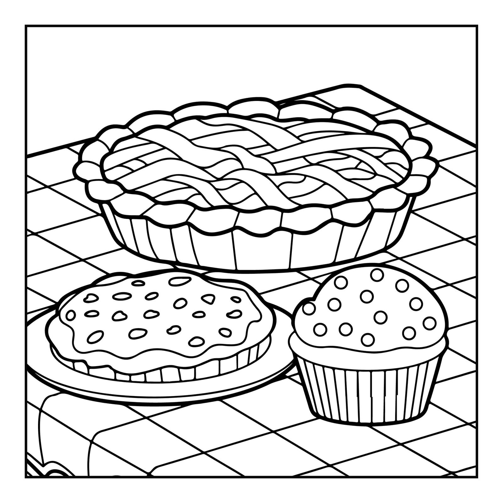Thanksgiving Dessert Coloring Page