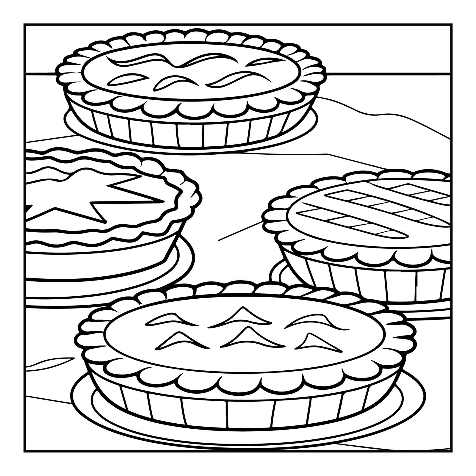 Thanksgiving Pie Coloring Page