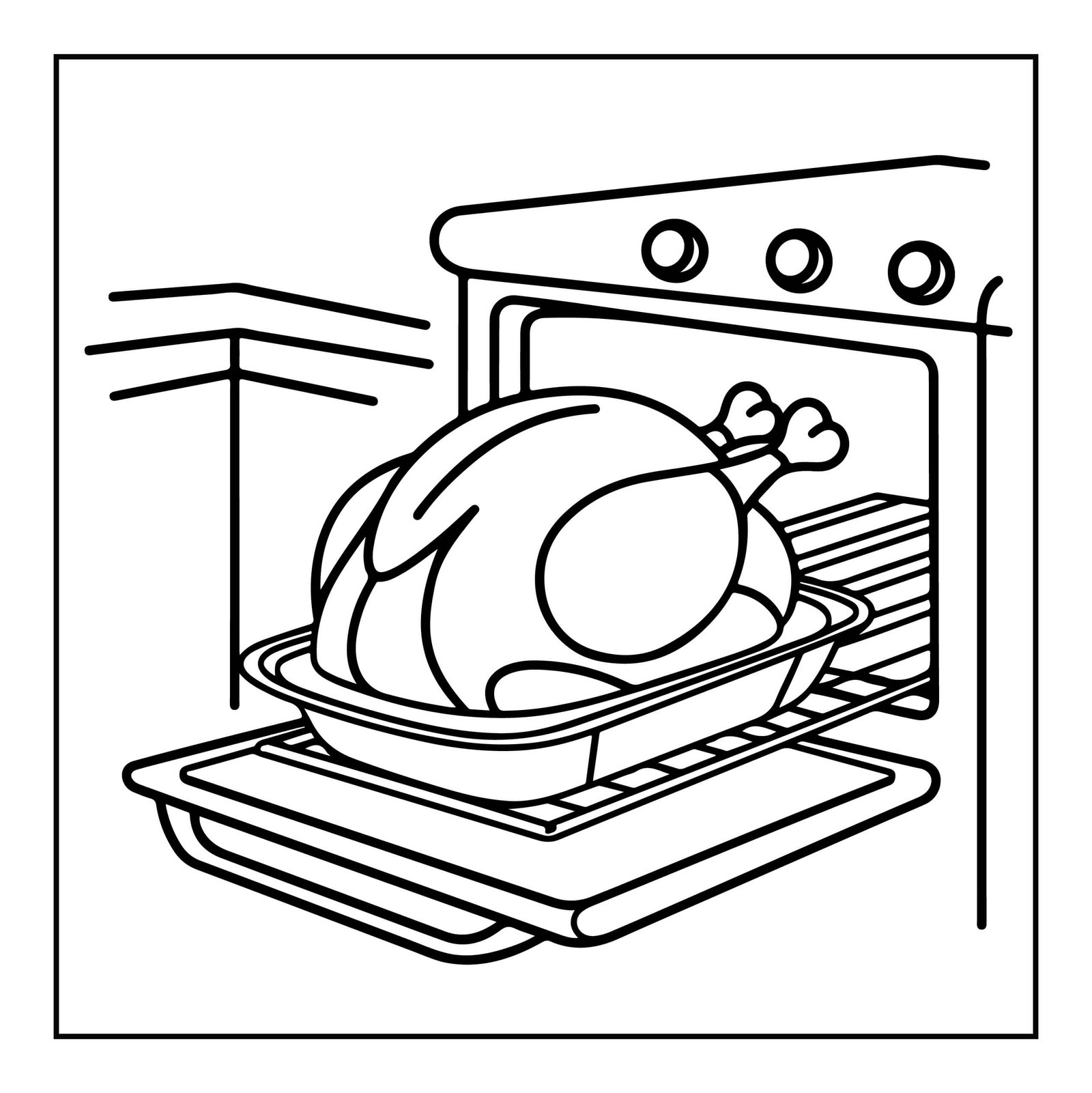 Turkey In The Oven Coloring Page