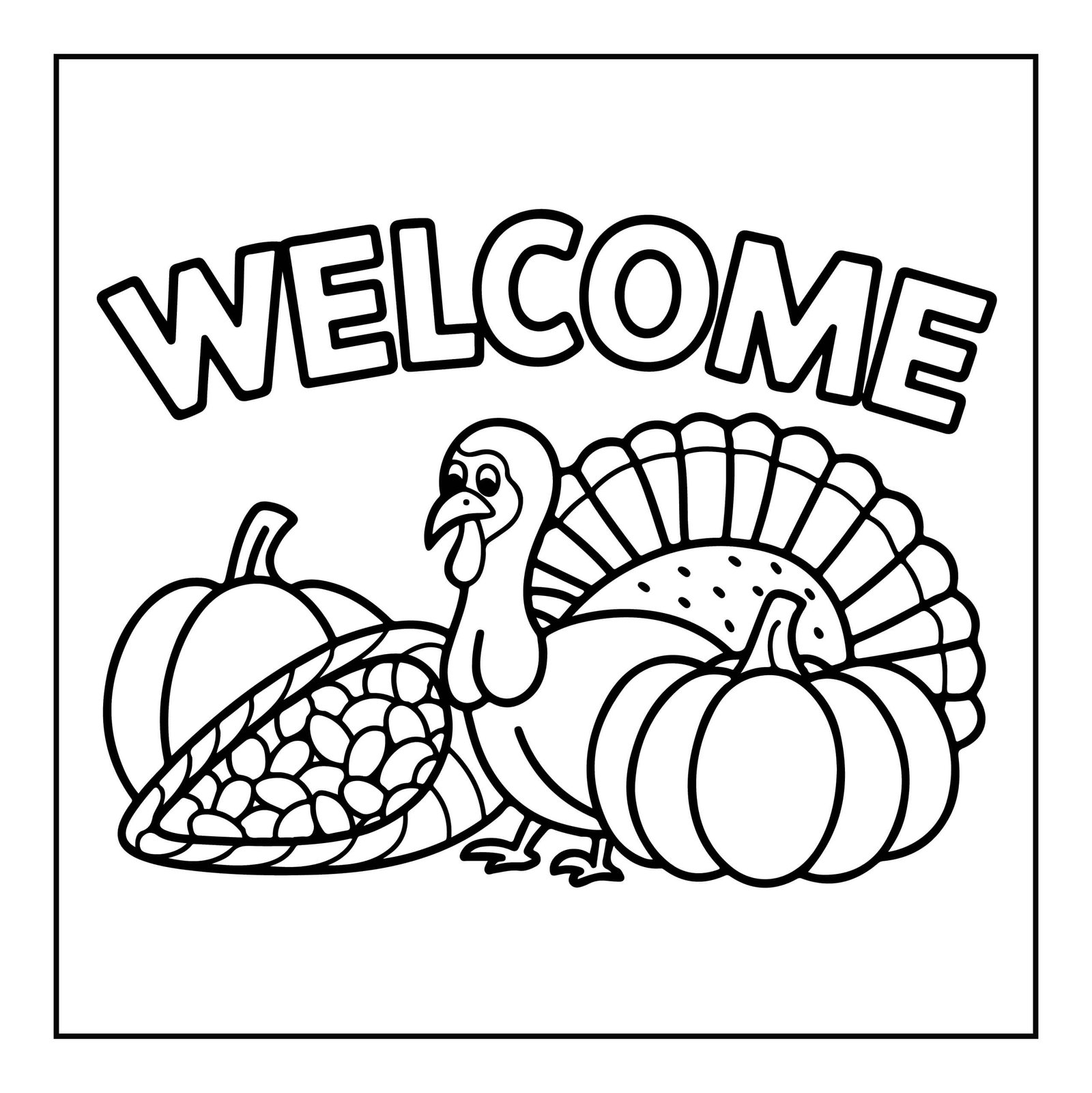Turkey Welcome Coloring Page