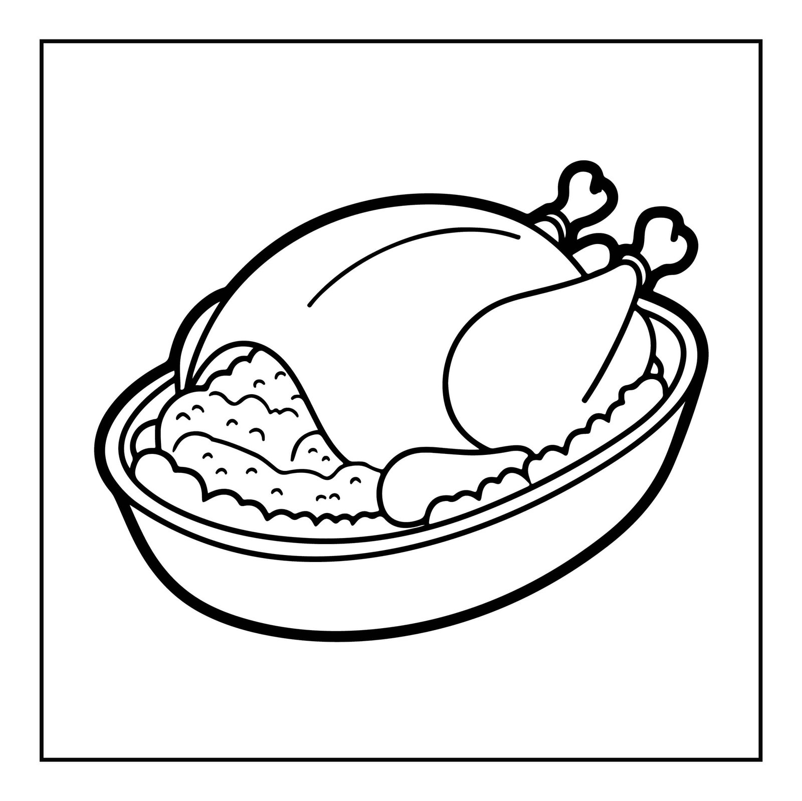 Turkey and Stuffing Food Coloring Page