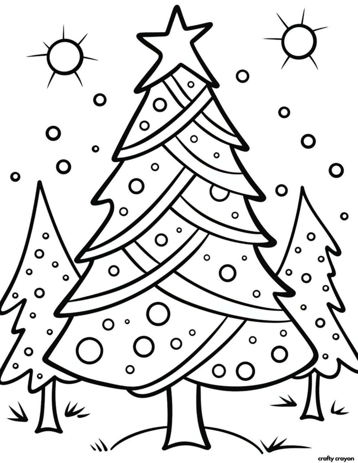 Printable Christmas Tree Coloring Page (Free PDF Printables)