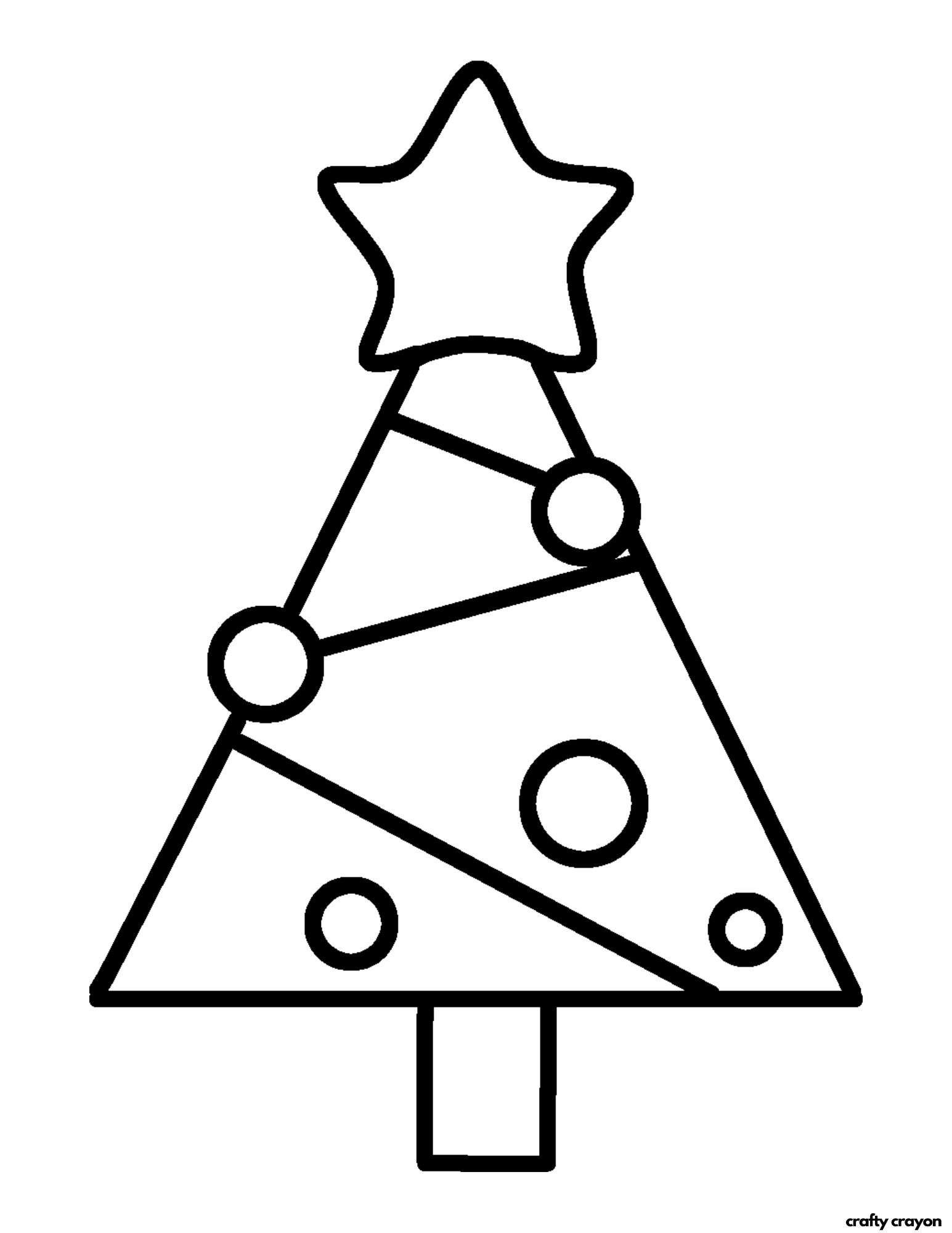 printable christmas tree coloring page star
