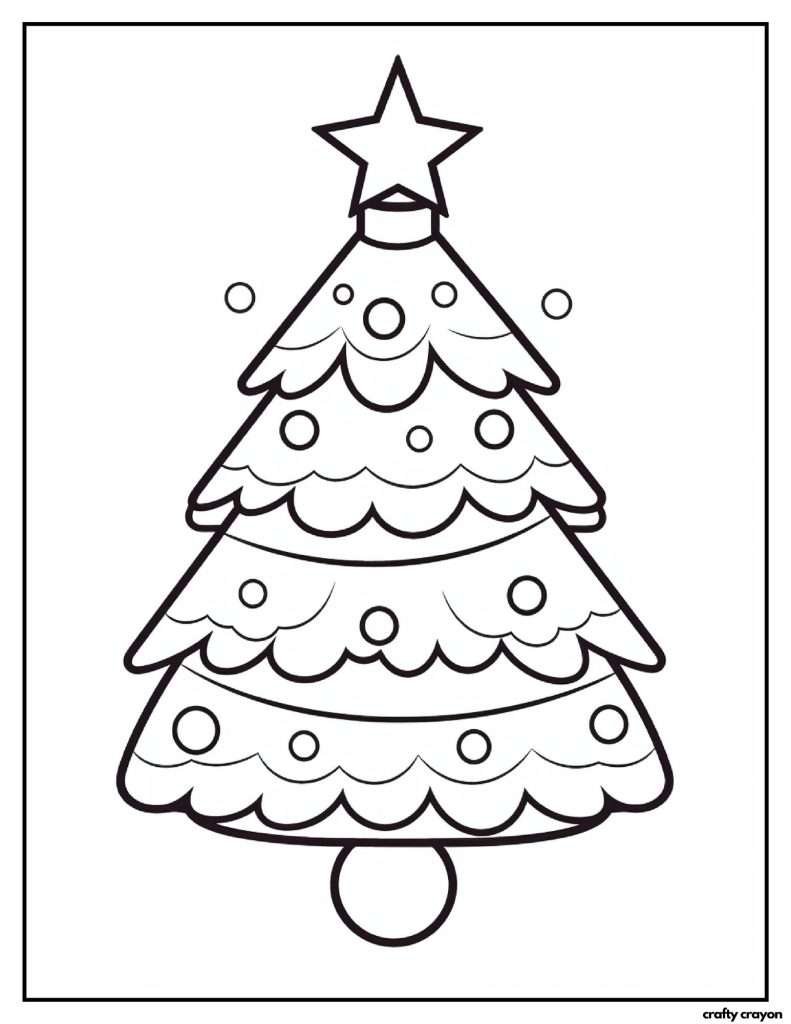 Printable Christmas Tree Coloring Page (Free PDF Printables)