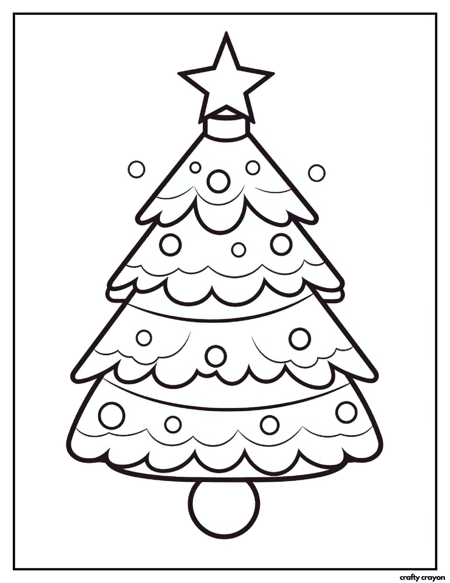 printable christmas tree coloring page decorations