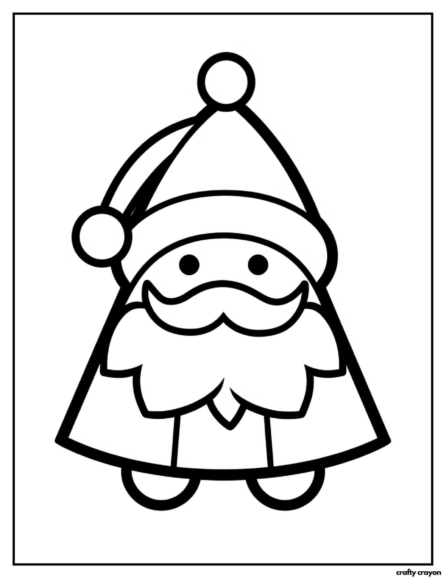 printable christmas tree coloring page simple