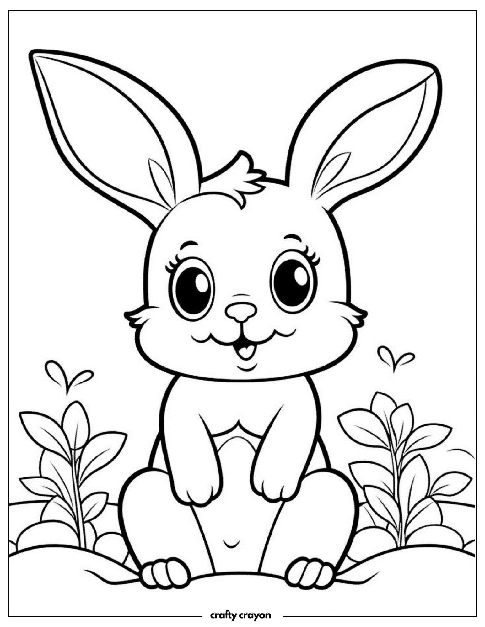 Adorable Bunny Sitting In Meadow