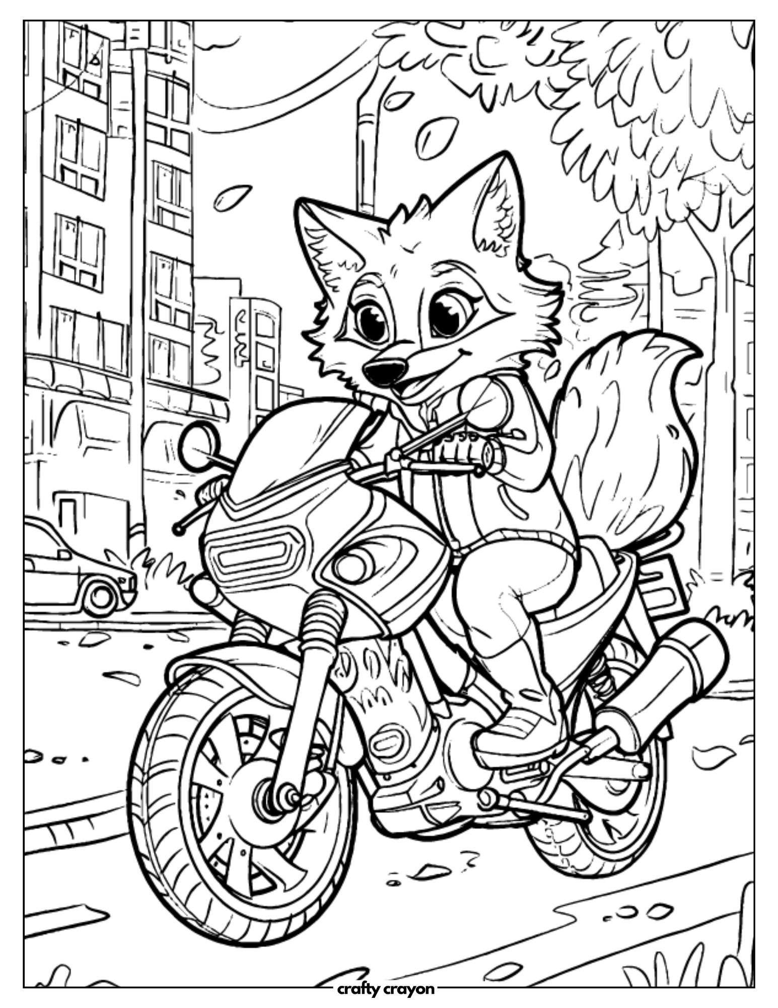 Adventurous Fox Riding A Bike