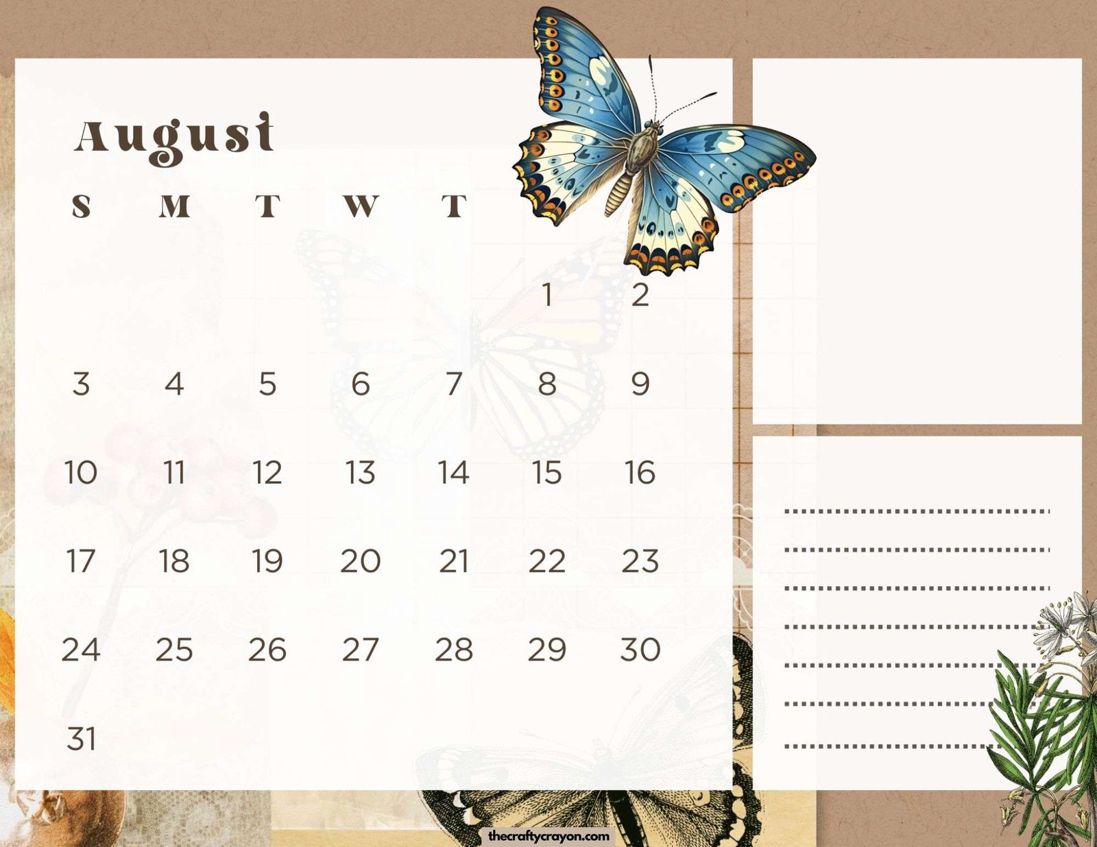 August 2025 Calendar Printable