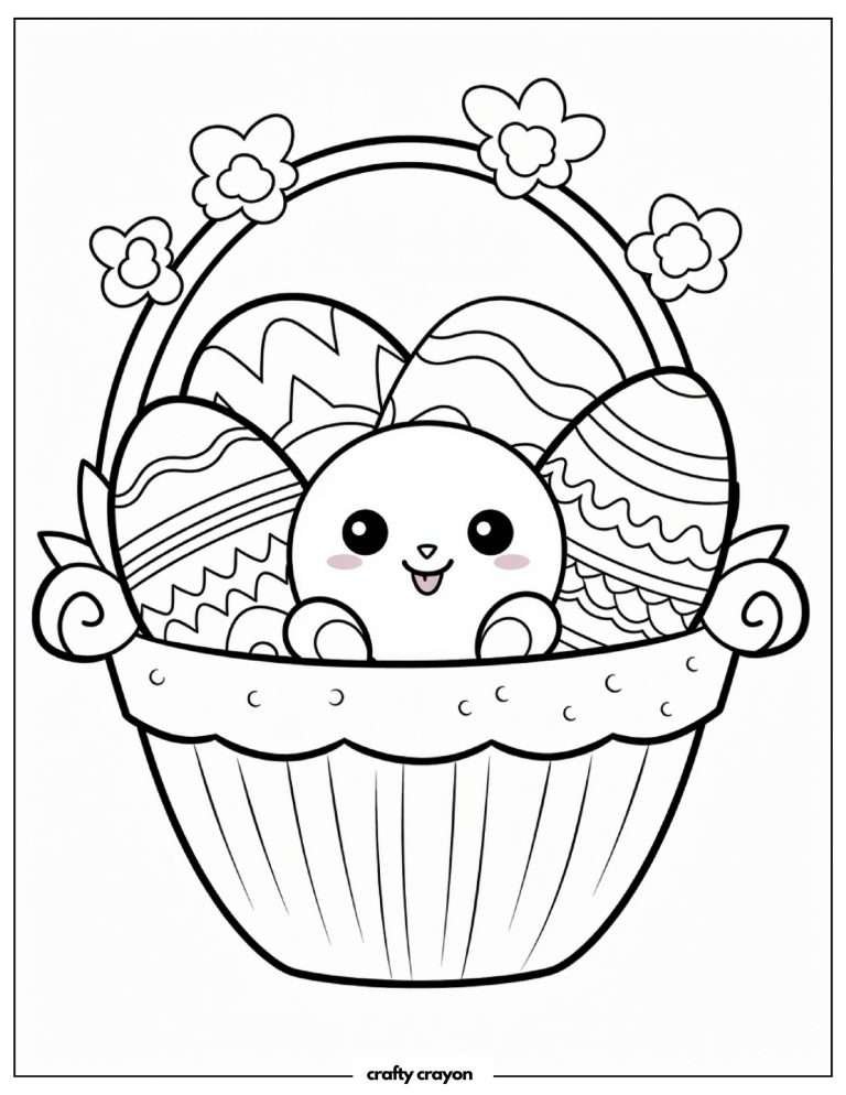 Easter Basket Coloring Pages (Free PDF Printables)