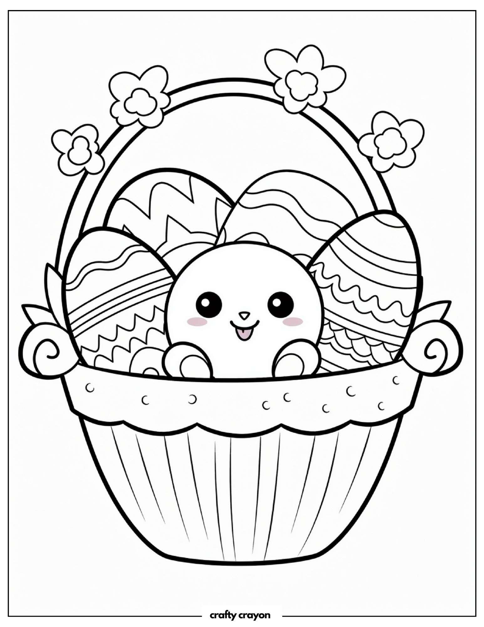 Baby Bunny Inside Easter Egg Basket