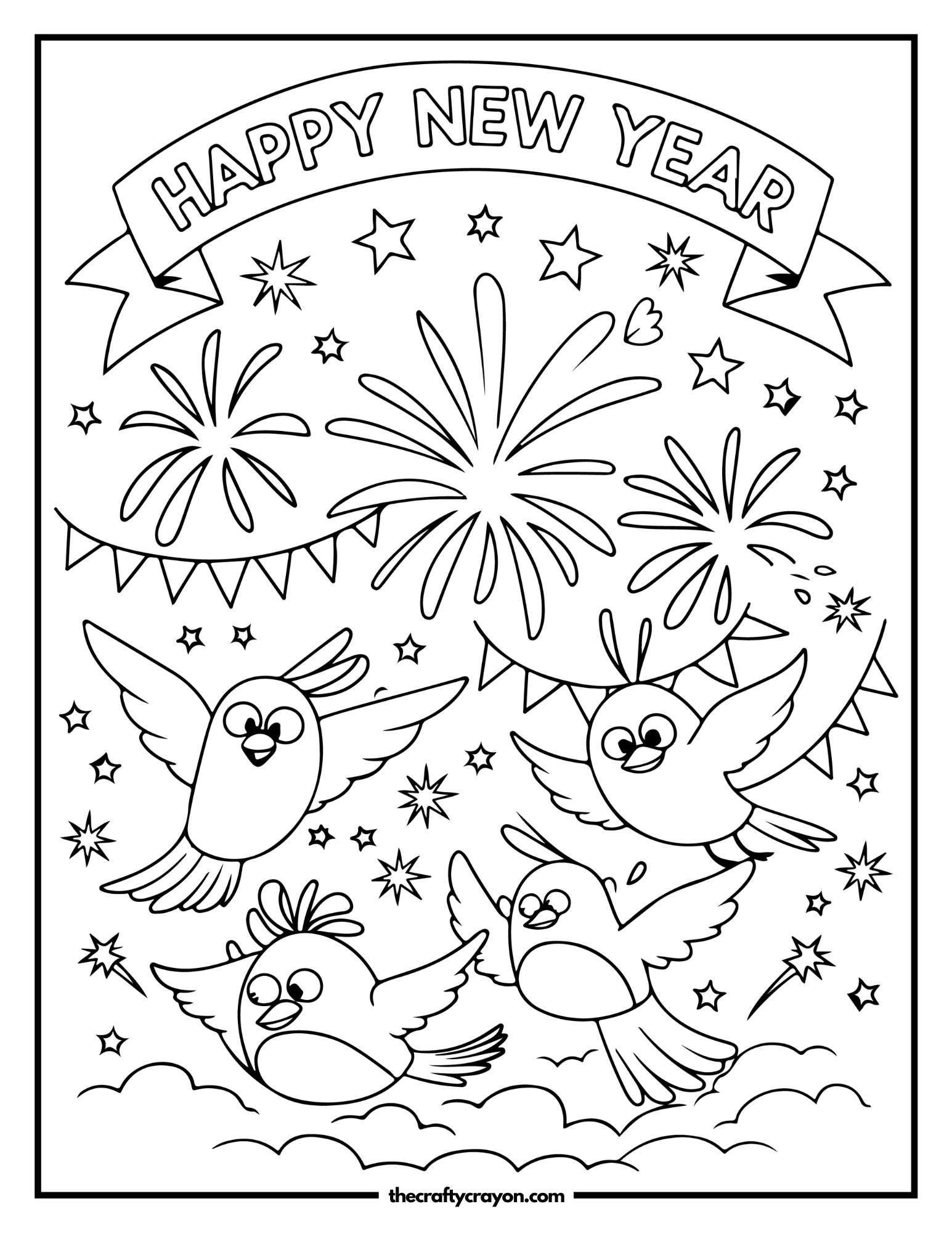Birds Fireworks Celebration