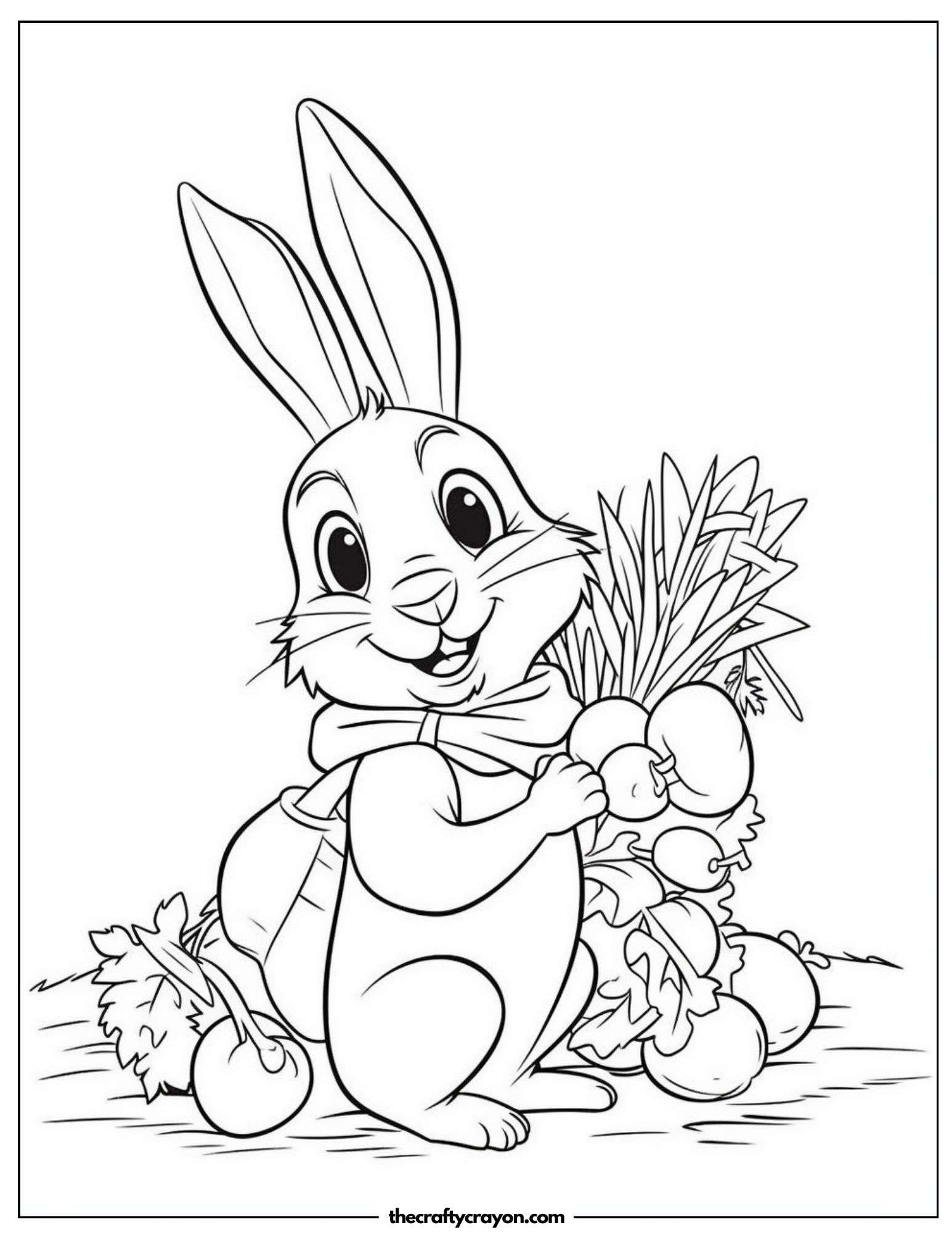 Bunny Harvesting Carrots