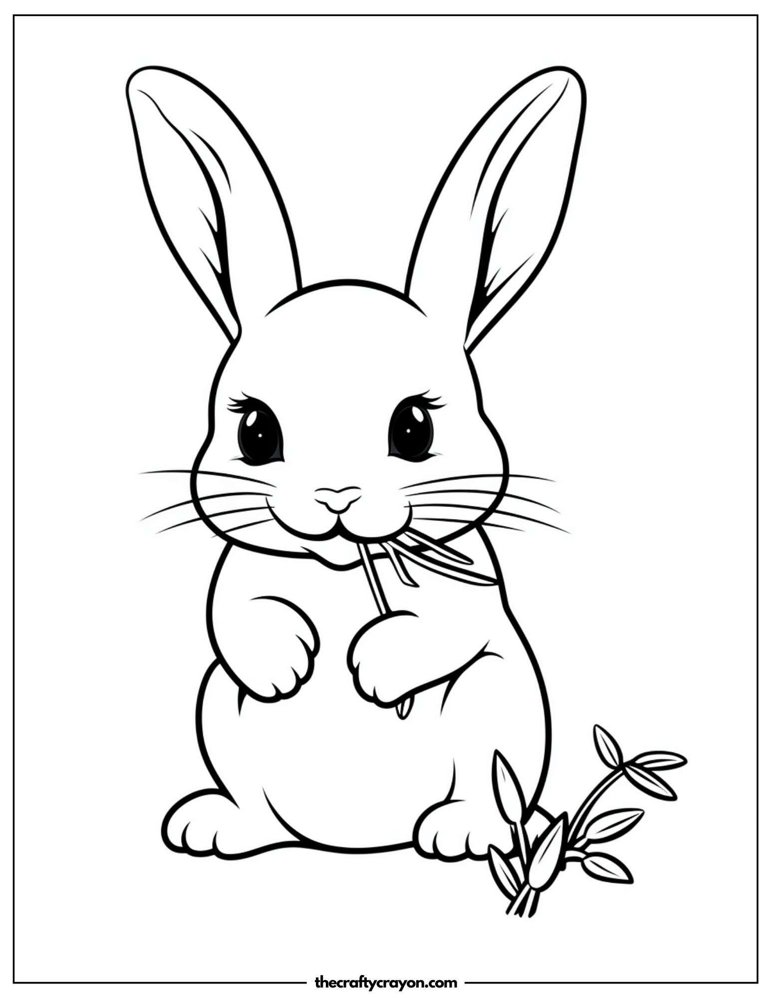 Bunny Holding Bamboo Stick