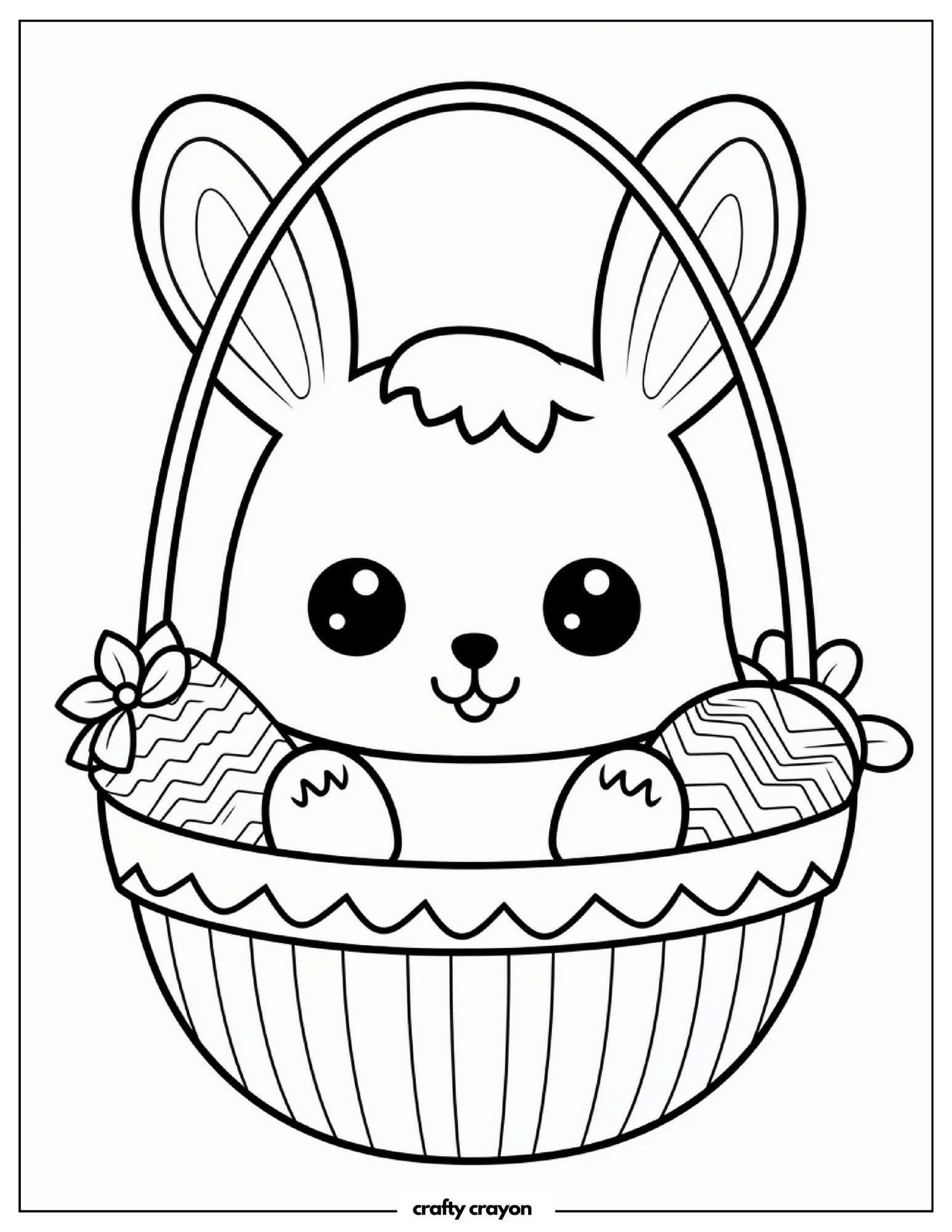 Bunny Peeking Out From Easter Basket