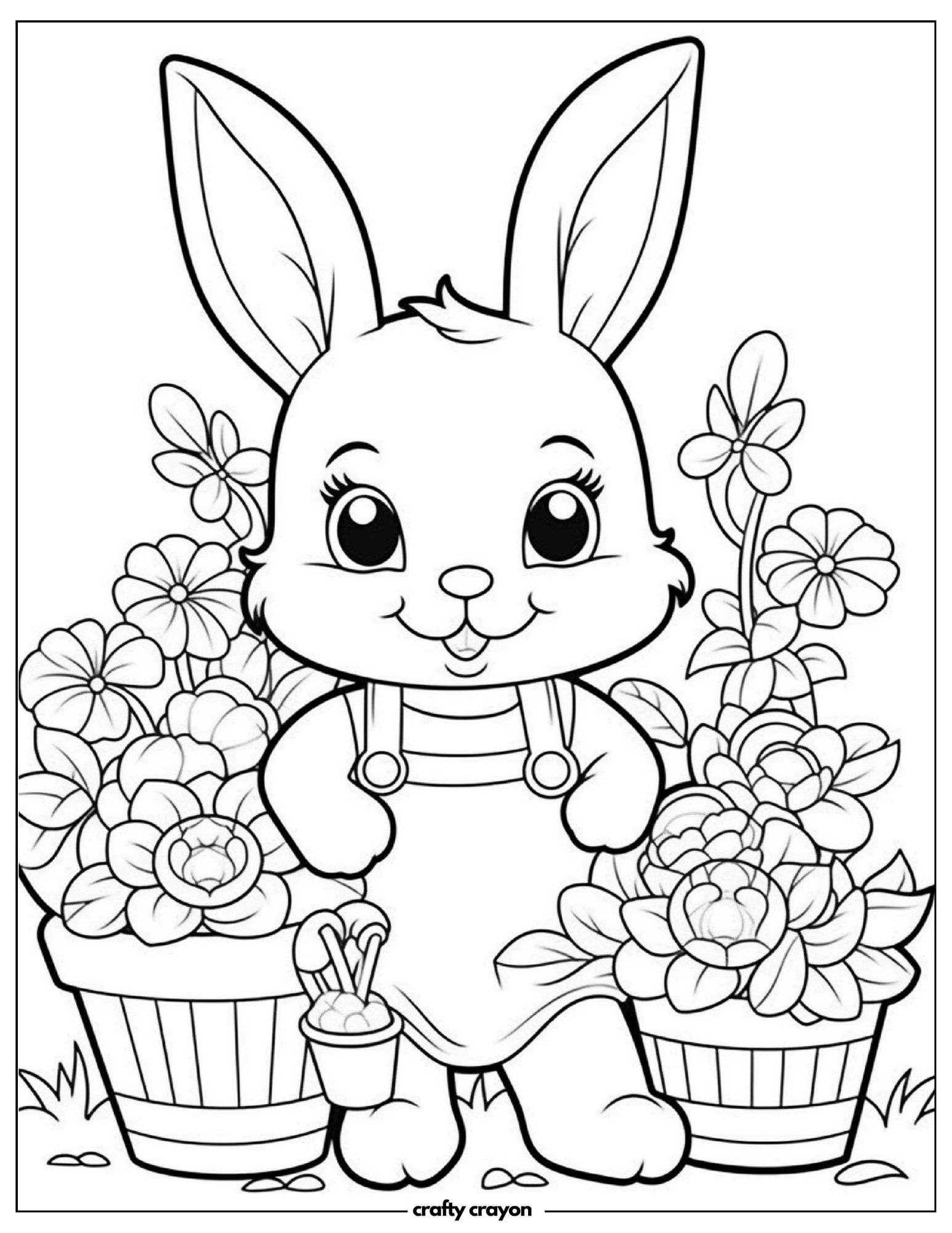 Bunny Standing With Flower Buckets