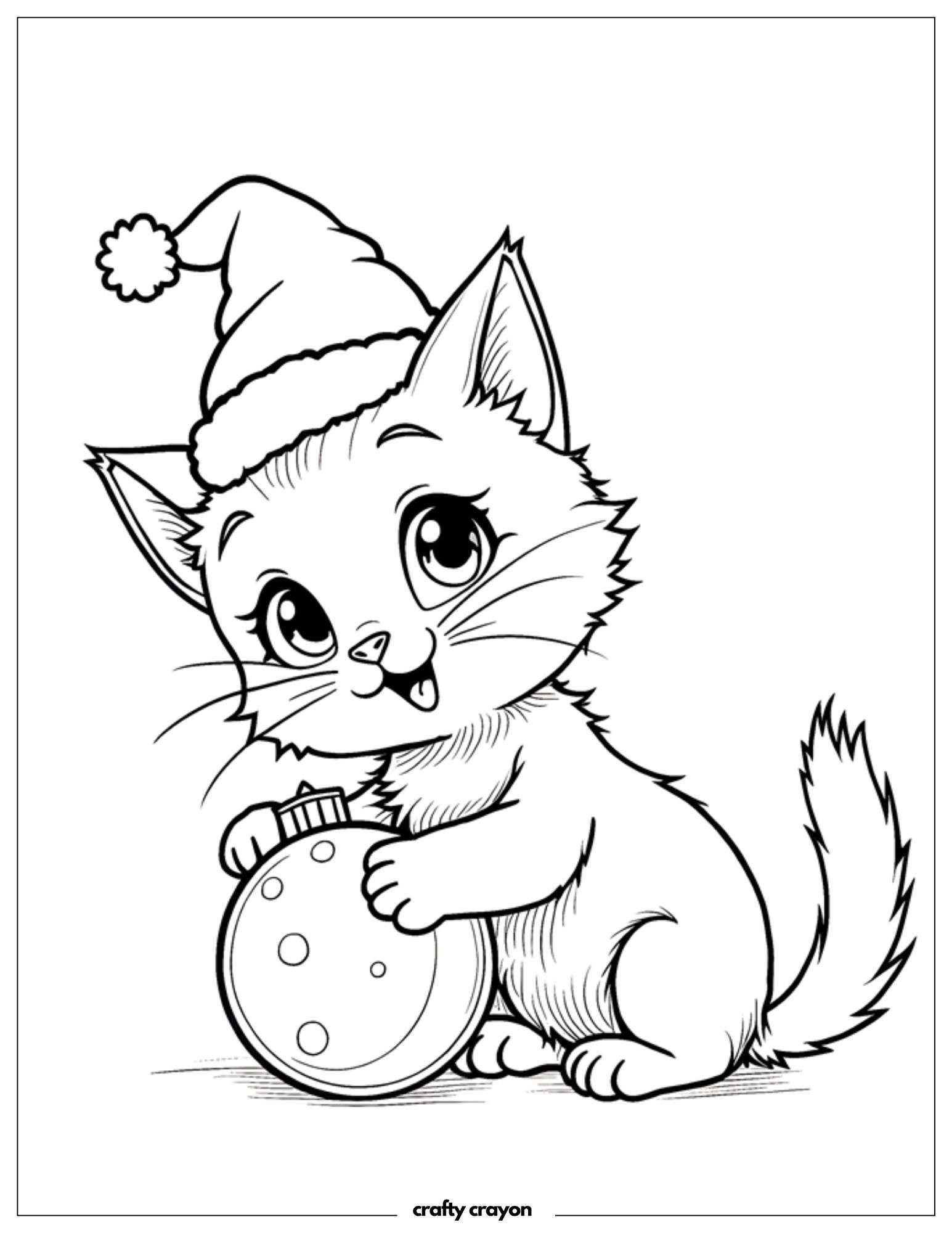 Cat With Christmas Bulb