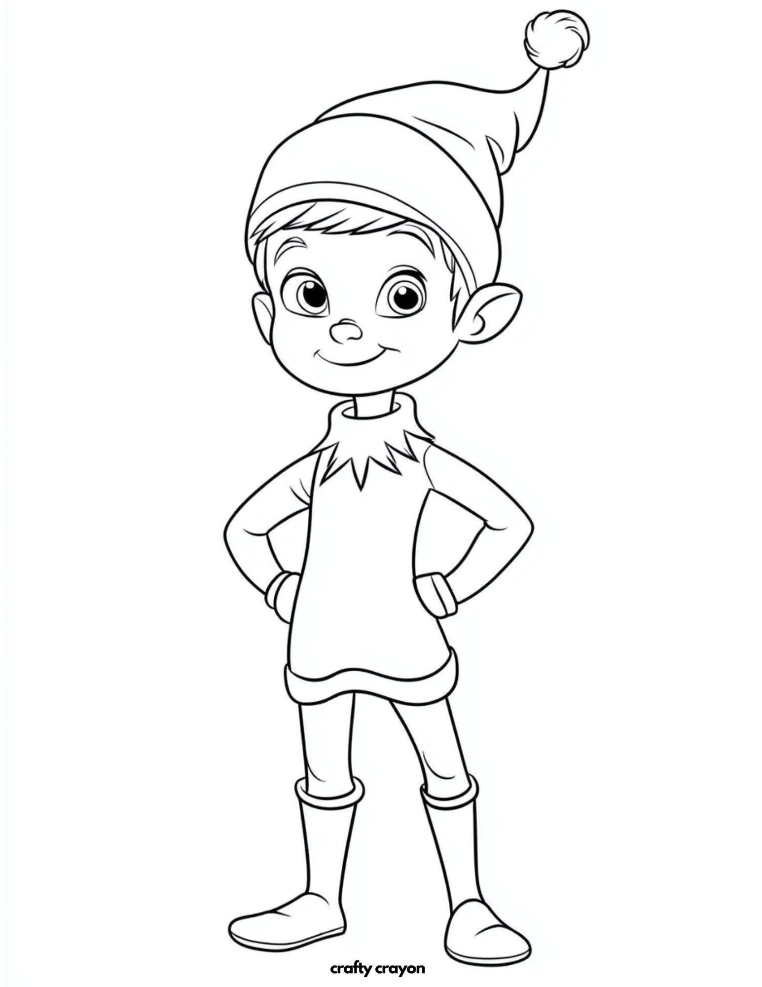 Cheerful Christmas Elf Smiling