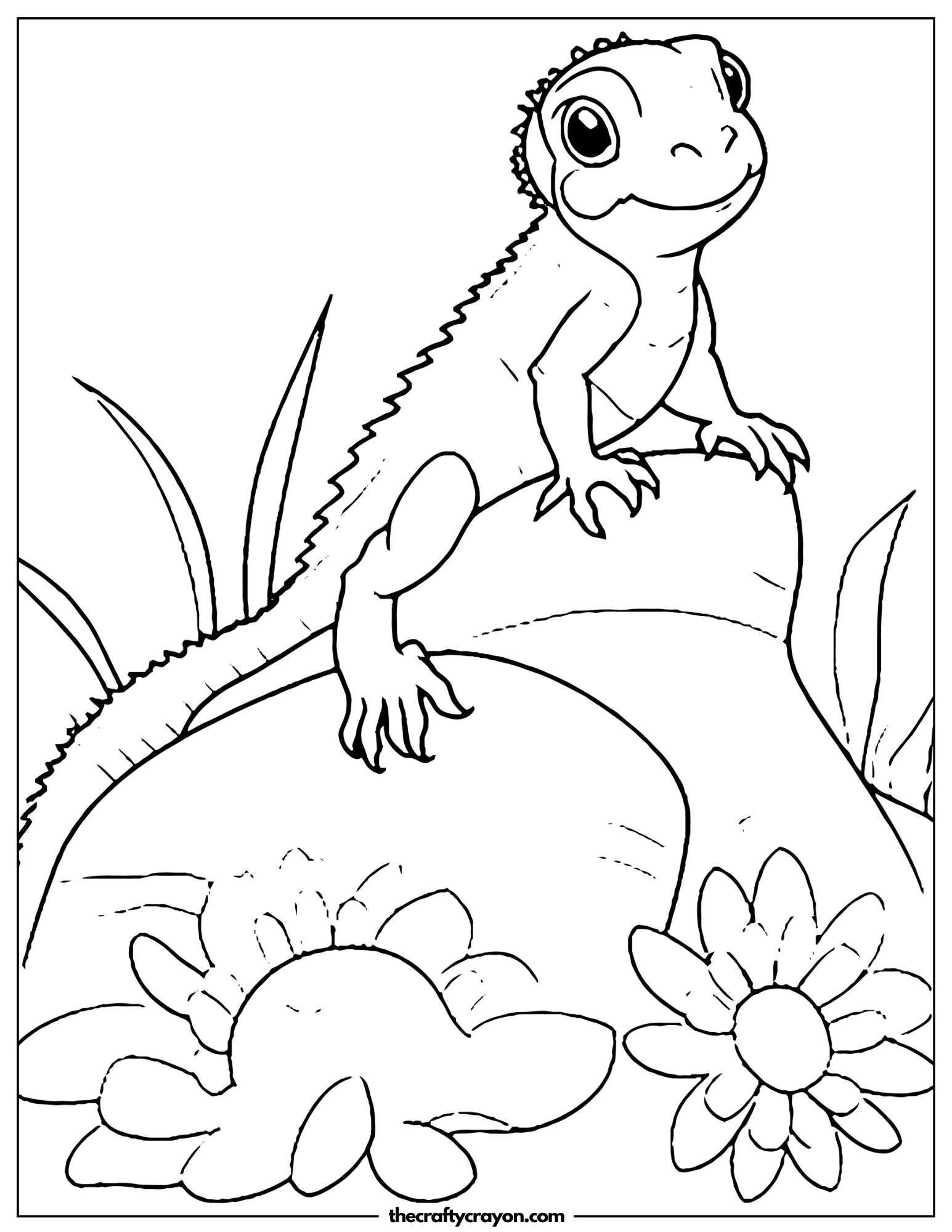 Cheerful Lizard On Rock