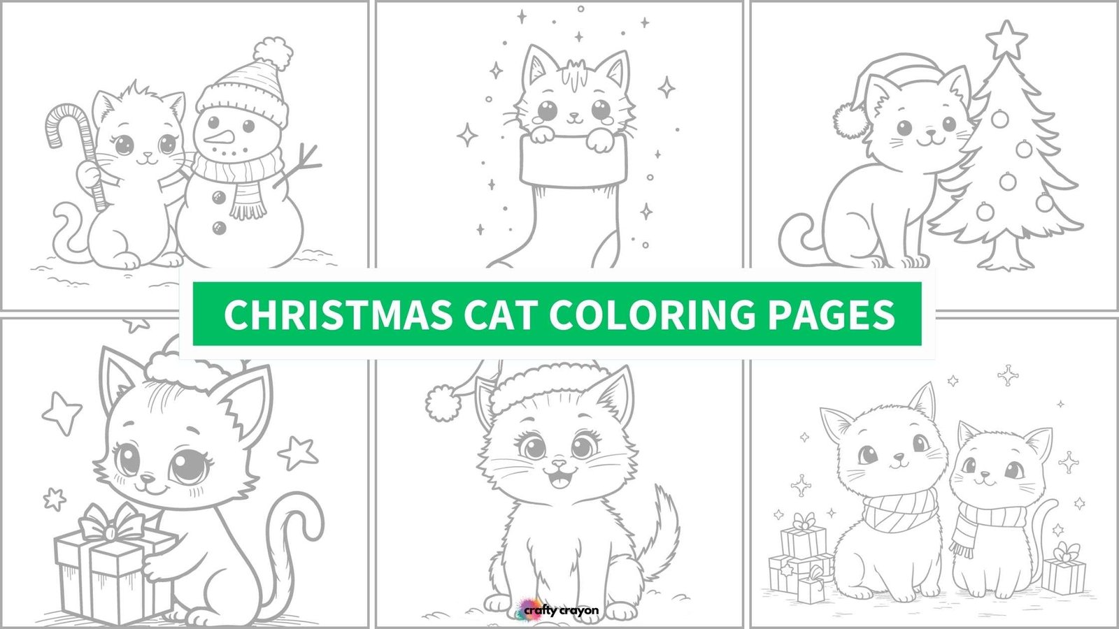 Christmas Cat Coloring Pages