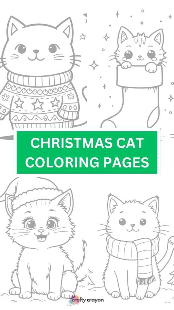 Christmas Cat Coloring Pages