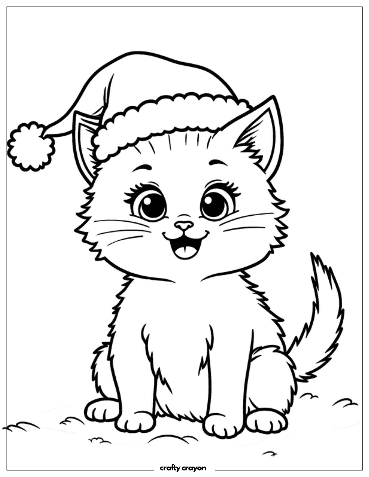 Christmas Cat Wearing Festive Hat