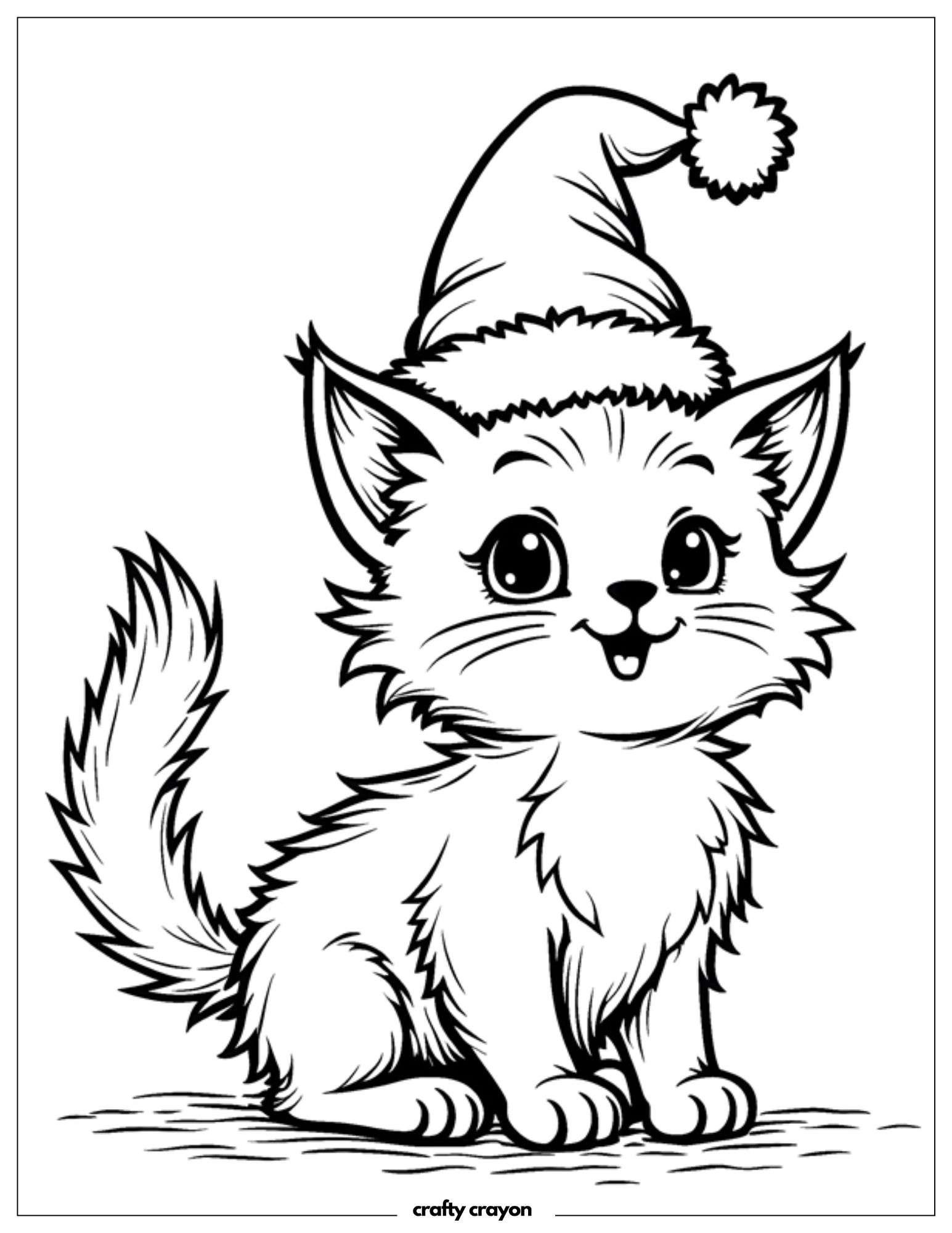 Christmas Cat Wearing Santa Hat