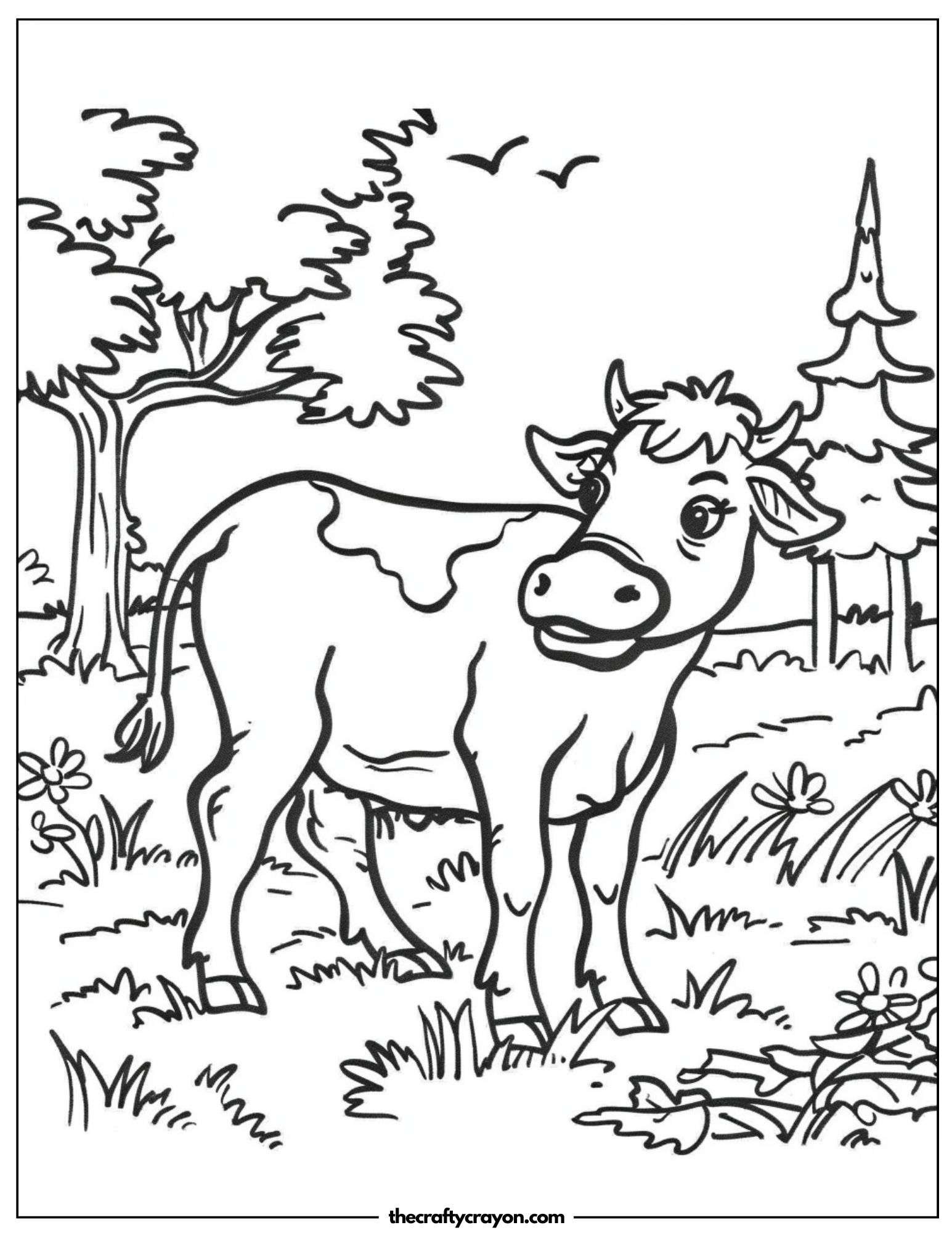 Cow Grazing Peacefully