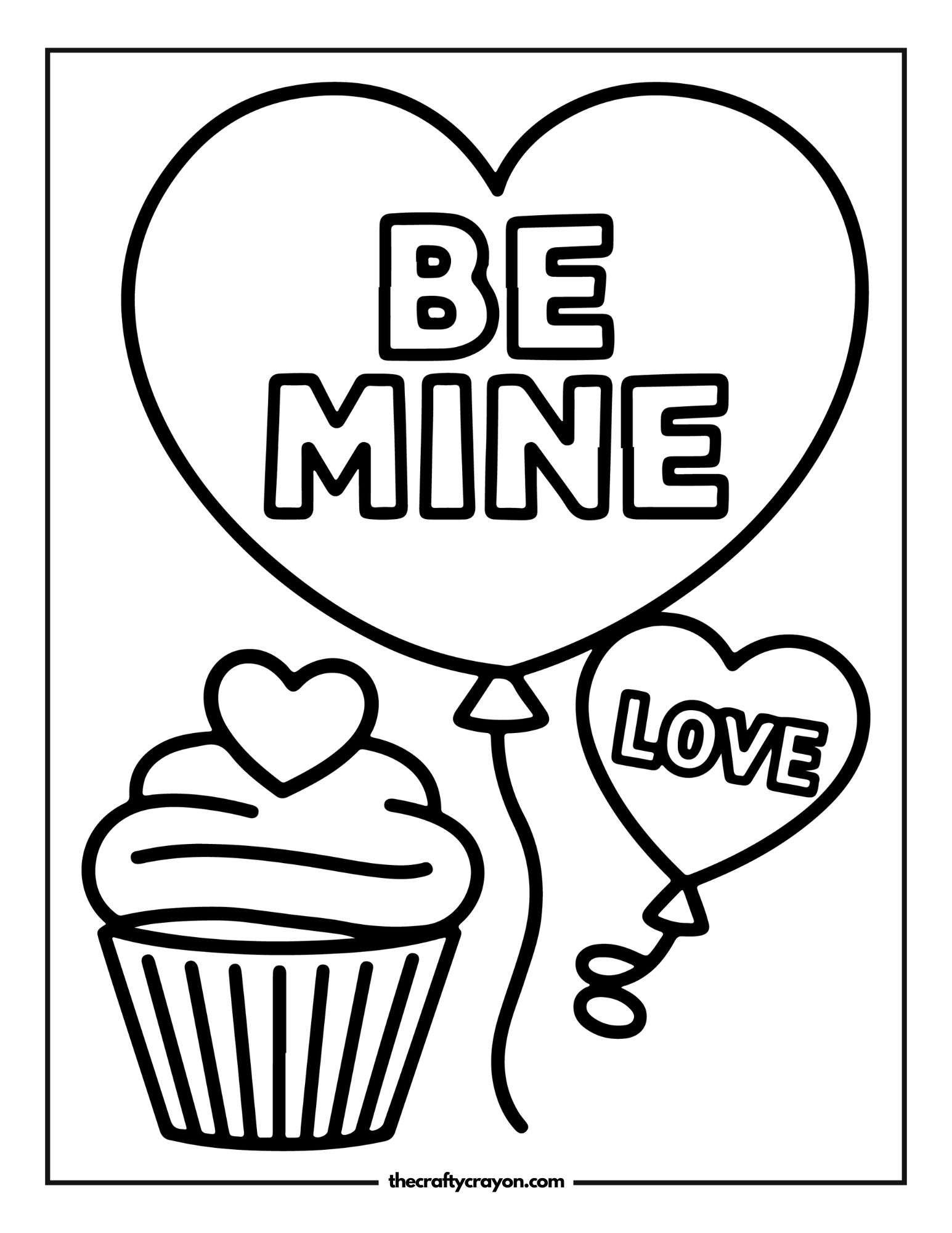 Cupcake And Heart Balloons