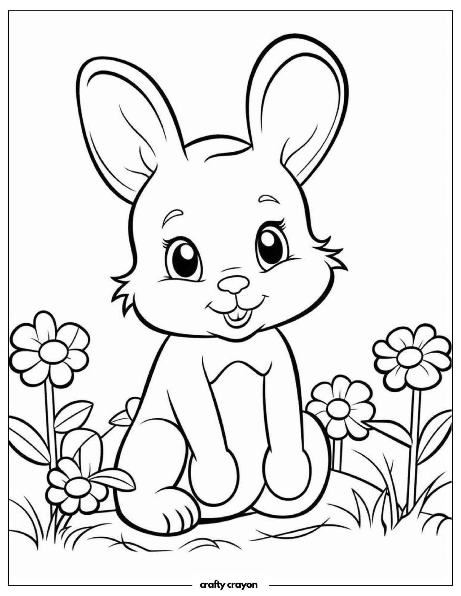 Curious Bunny Resting In Garden