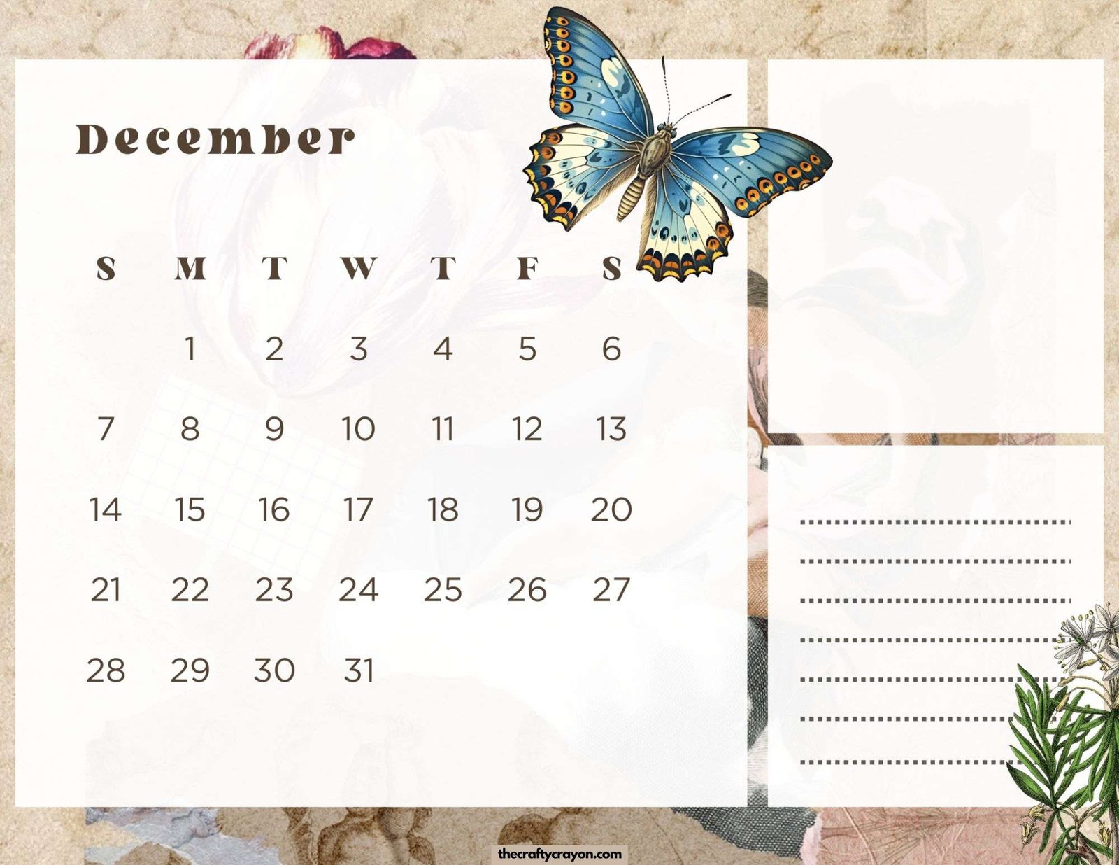 December 2025 Calendar Printable