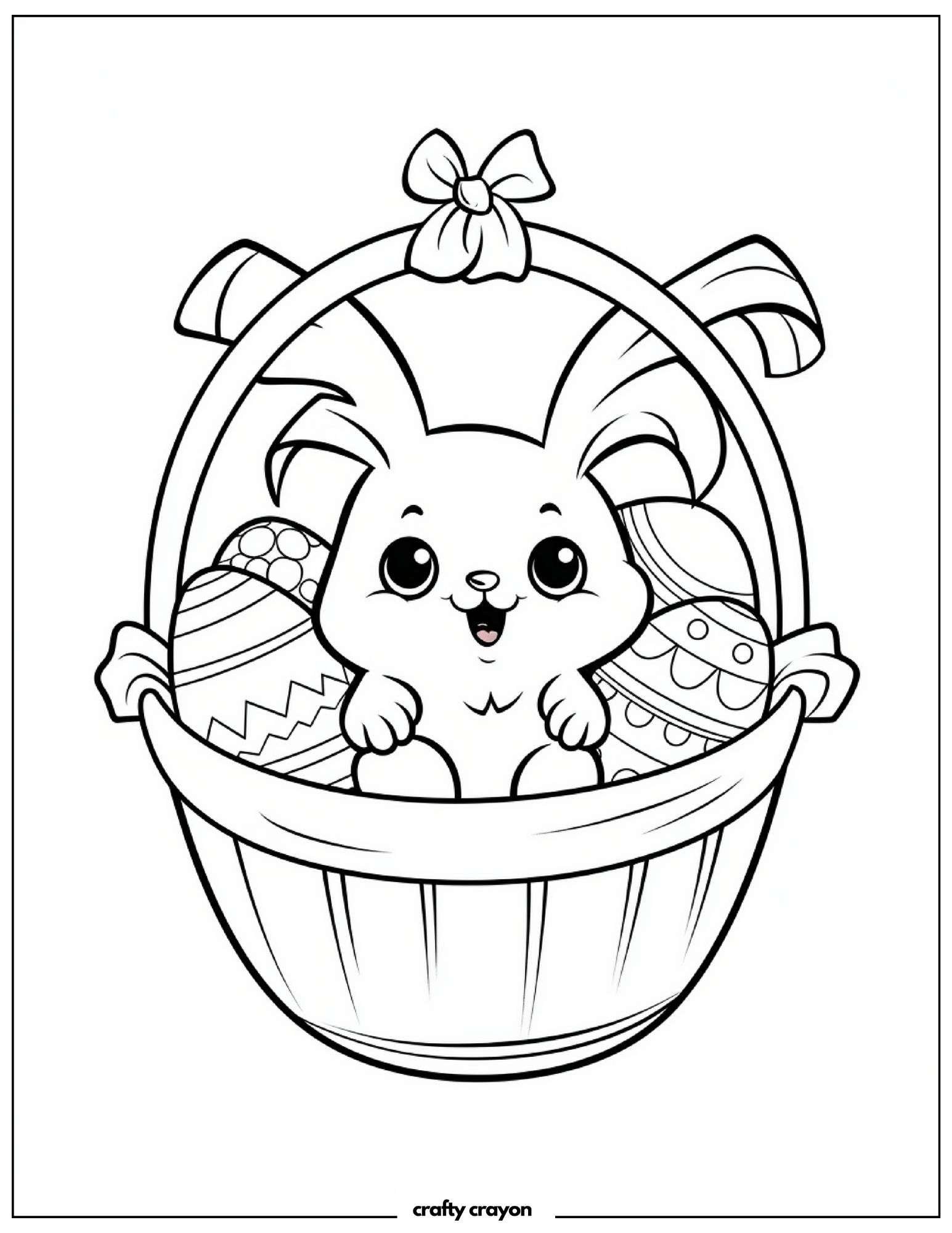 Easter Basket With Ribbon Bow Design