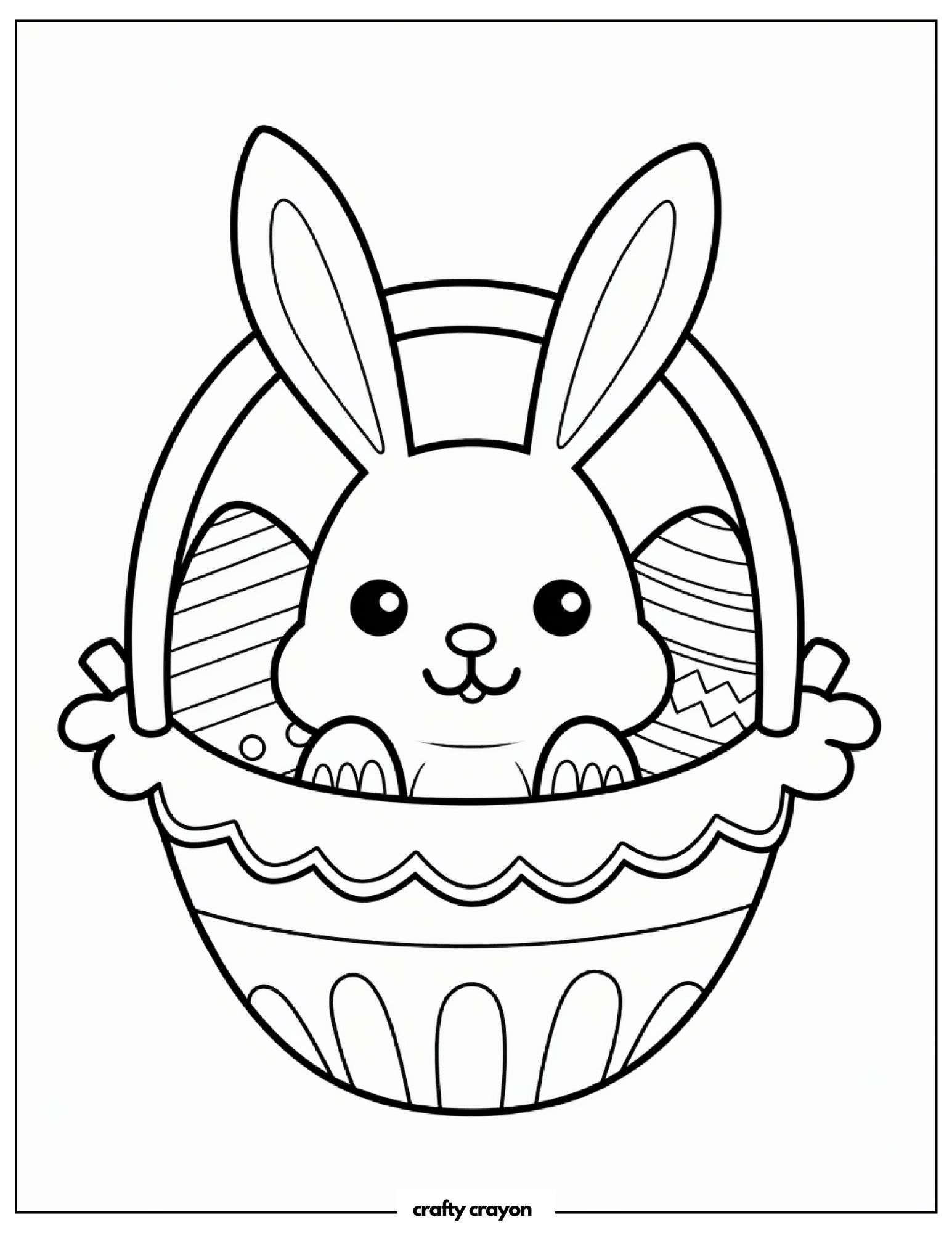 Easter Bunny In Decorative Egg Basket