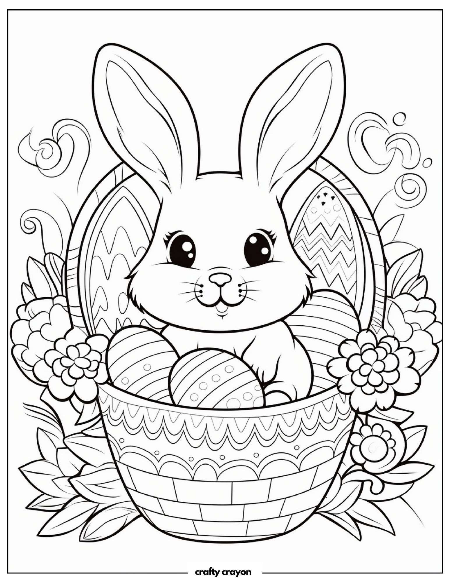 Easter Bunny With Decorative Egg Basket