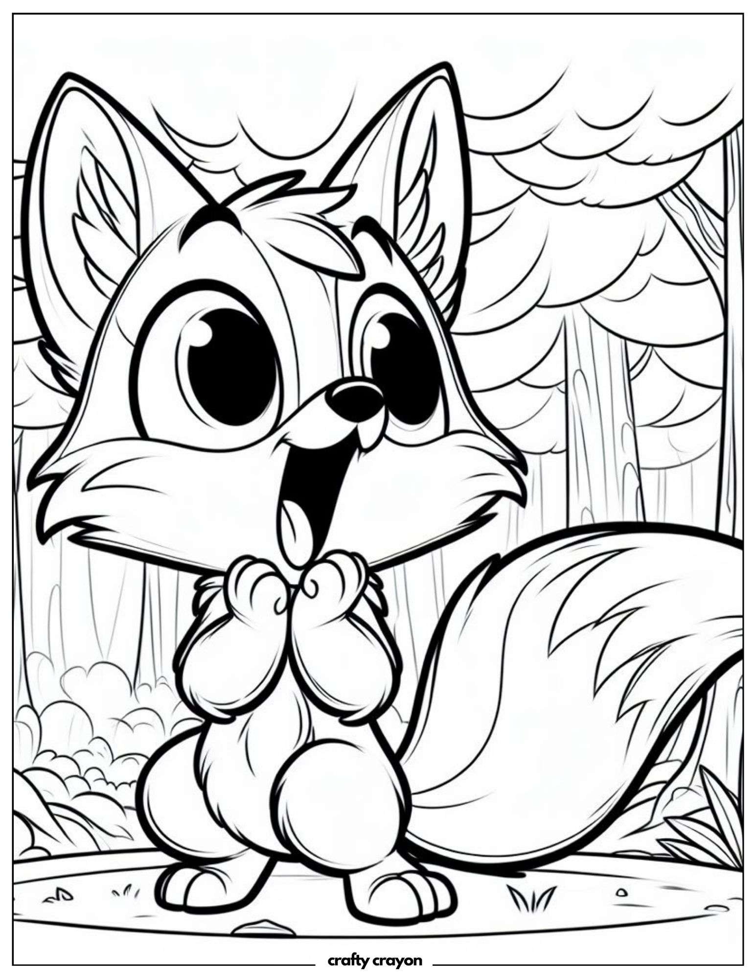Excited Fox In The Forest