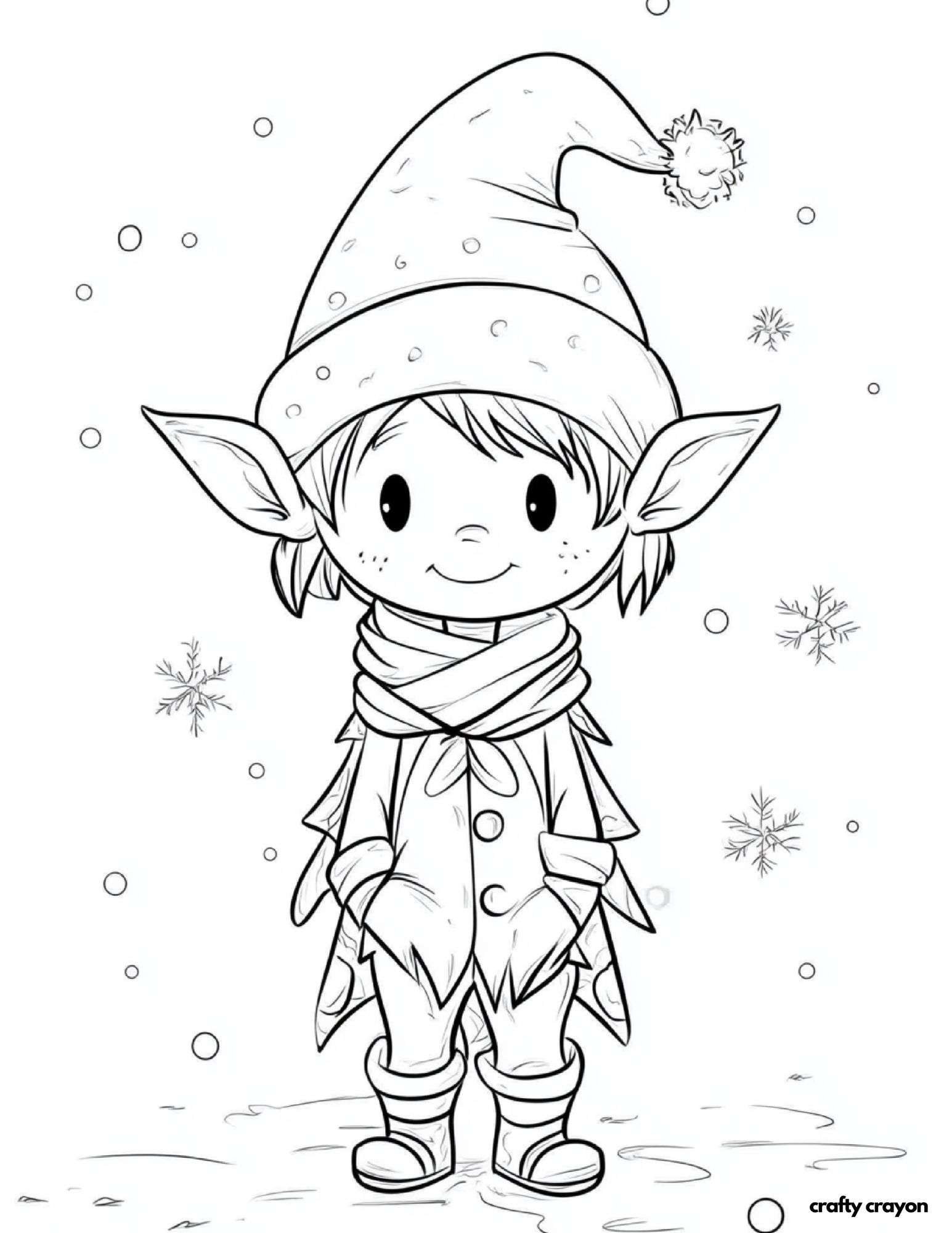 Festive Elf In Snowy Scene