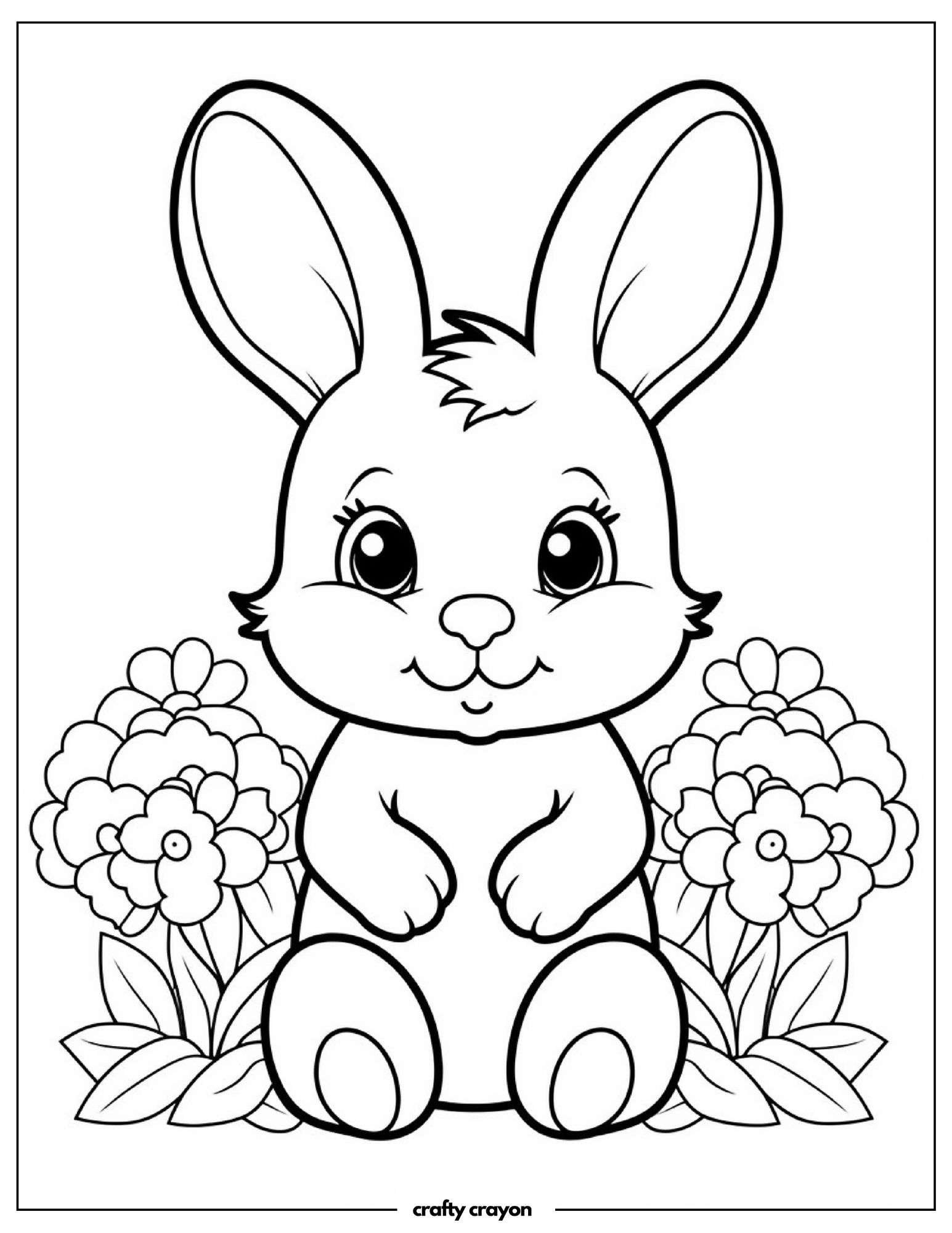 Fluffy Bunny Sitting In Blossoms