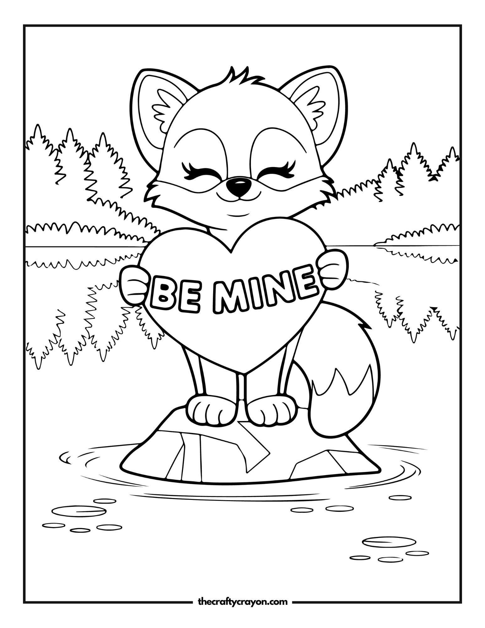 Fox With Be Mine Heart