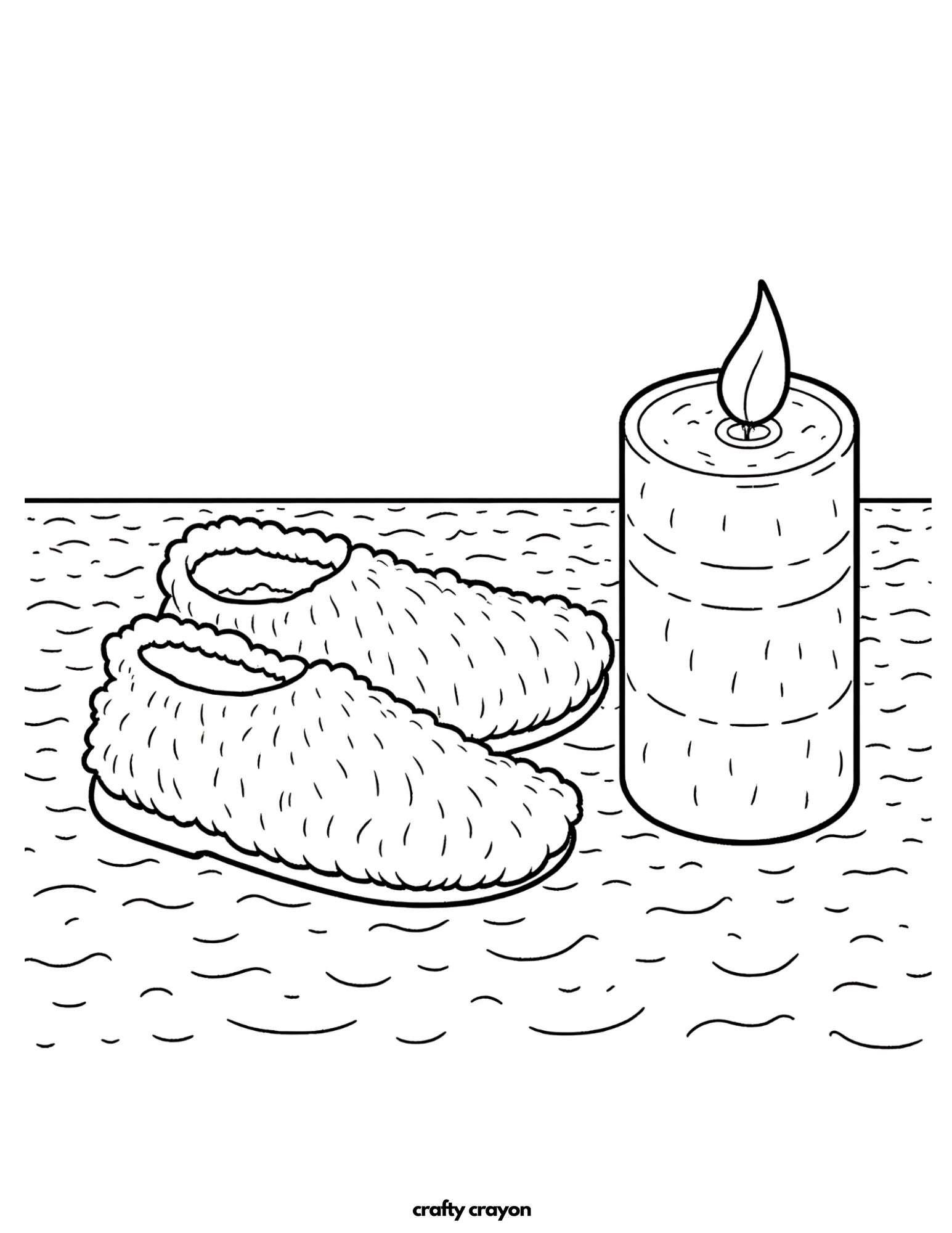 Fuzzy Slippers And Candle Scene